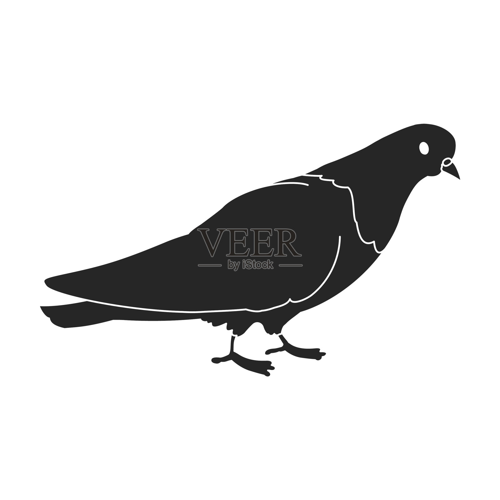 鸽子图标黑色图标孤立设计元素图片