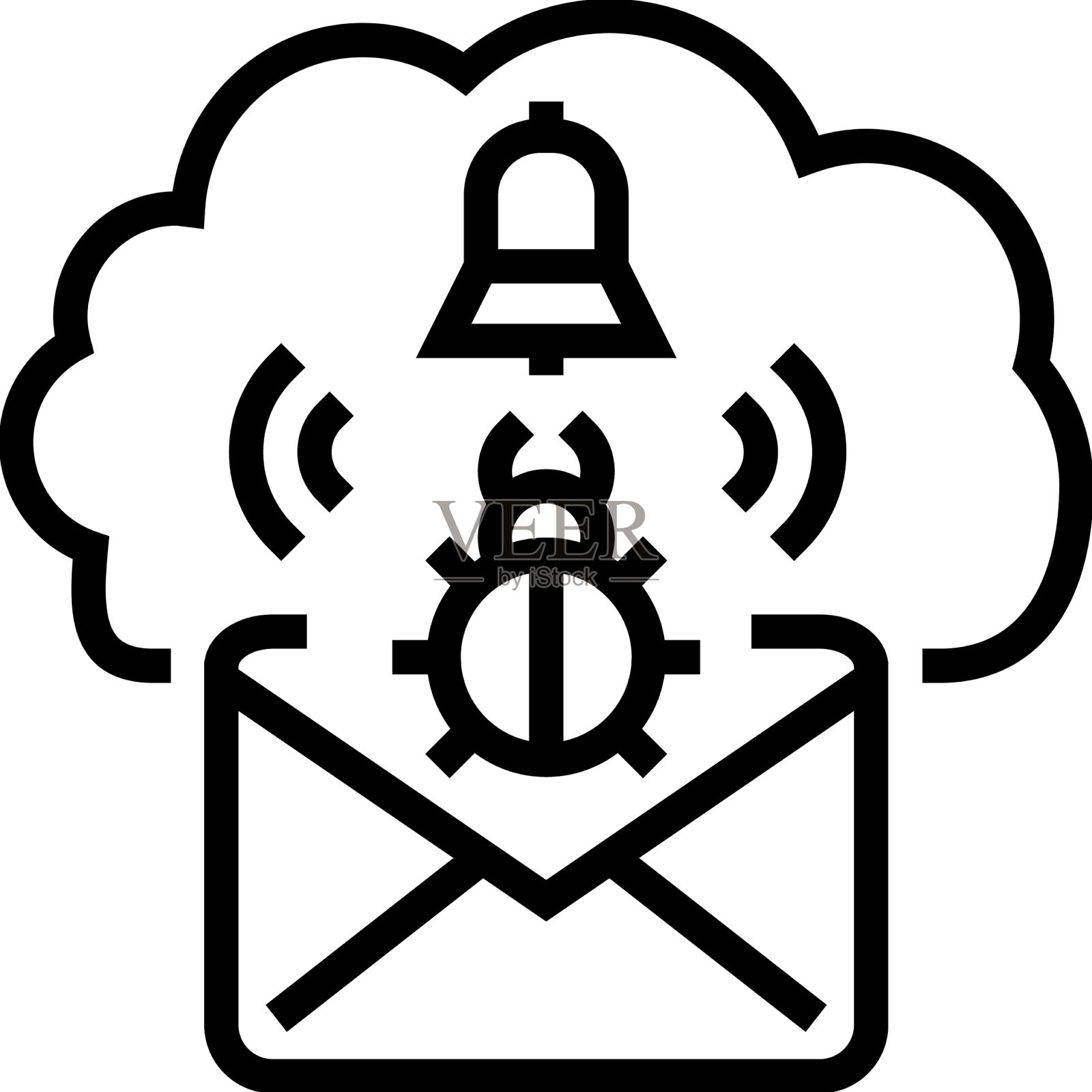 威胁网络安全线图标图标素材