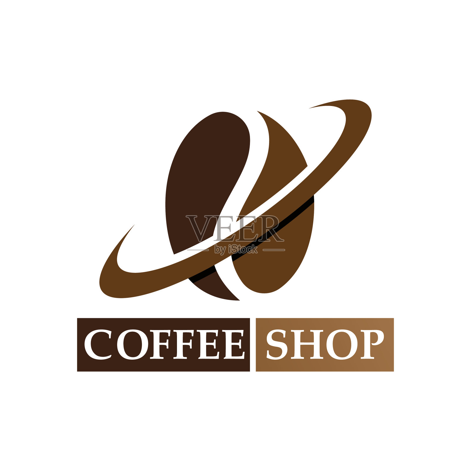 咖啡豆标志和店铺形象的象征设计元素图片