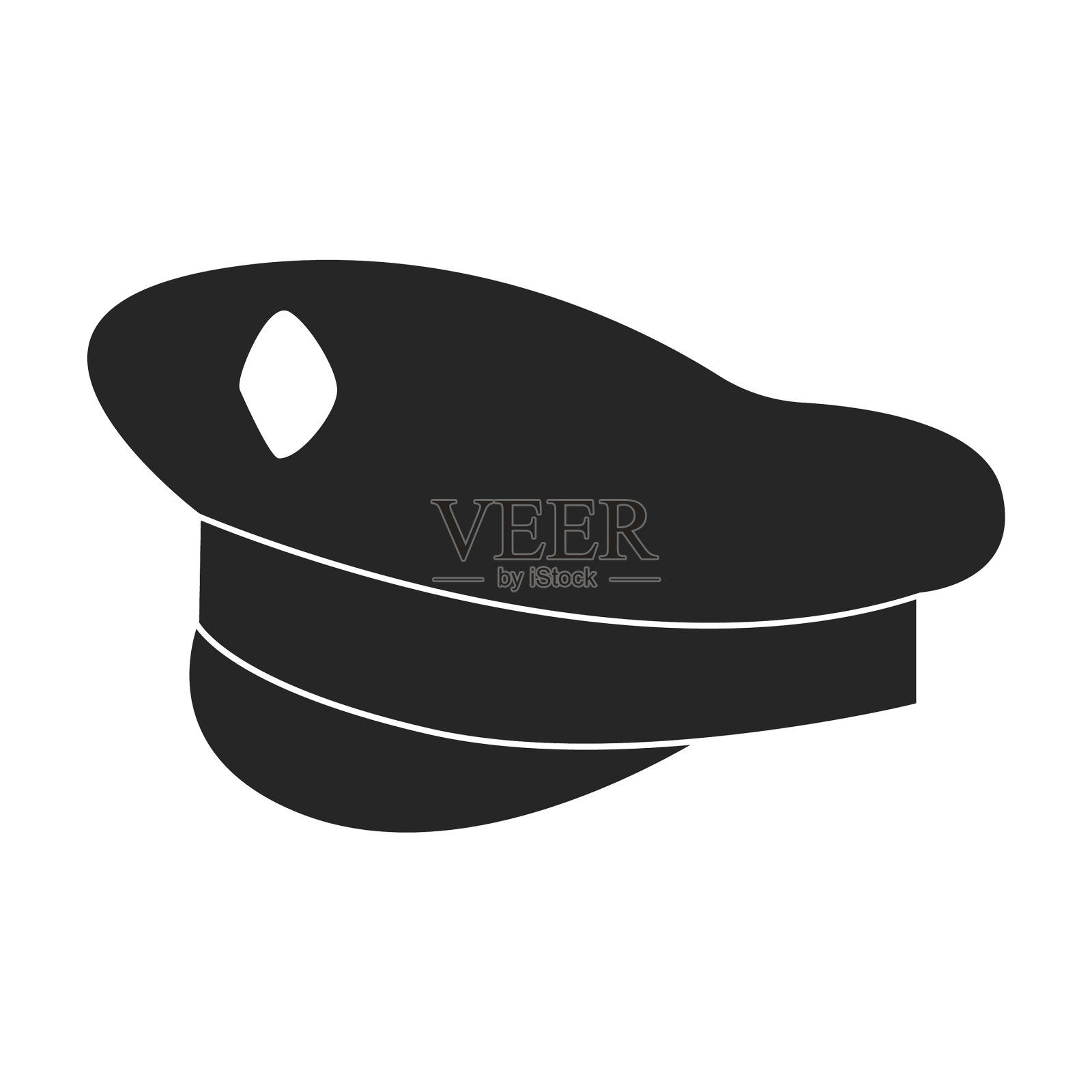 军帽图标黑色图标图标素材