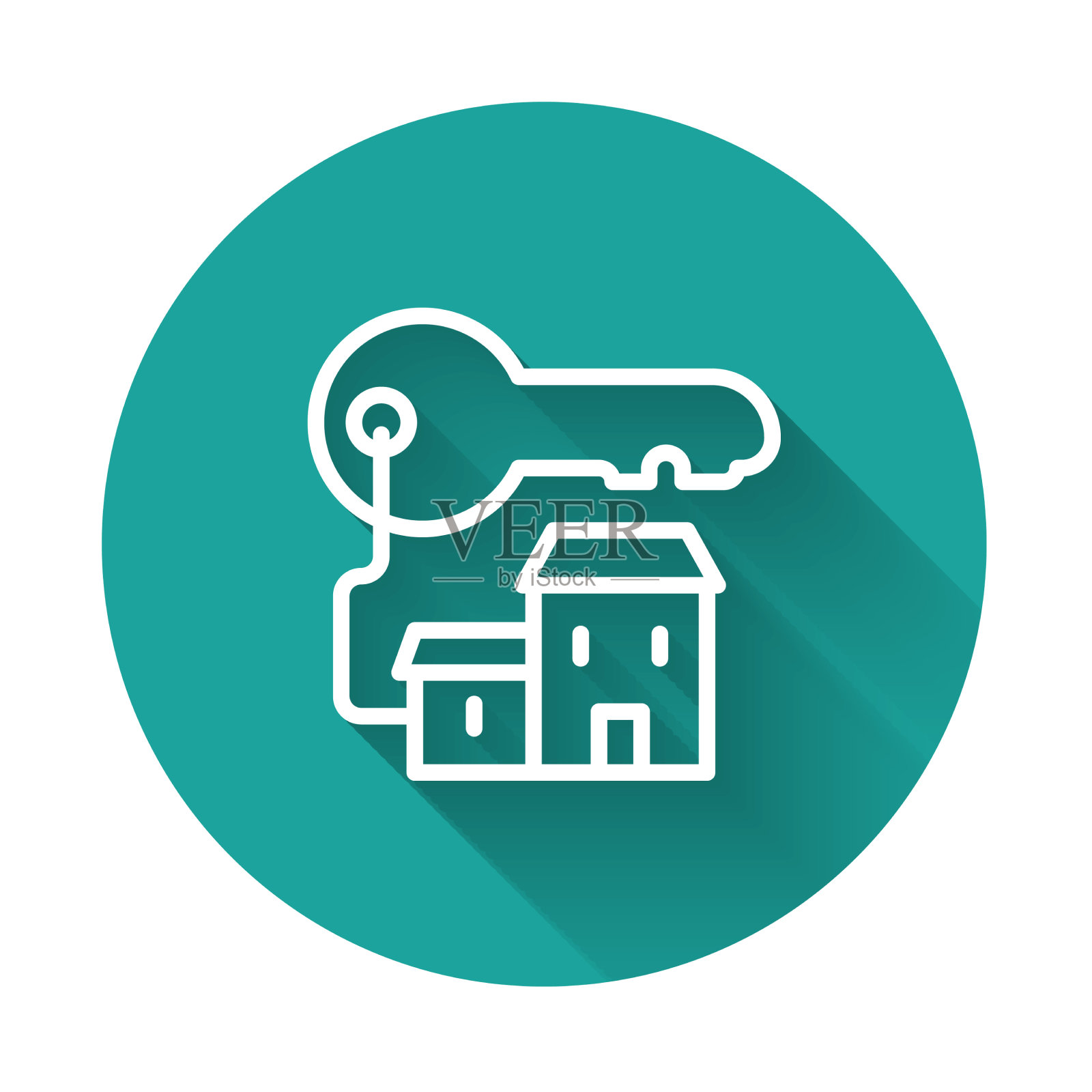 白线赢屋与钥匙图标隔离插画图片素材