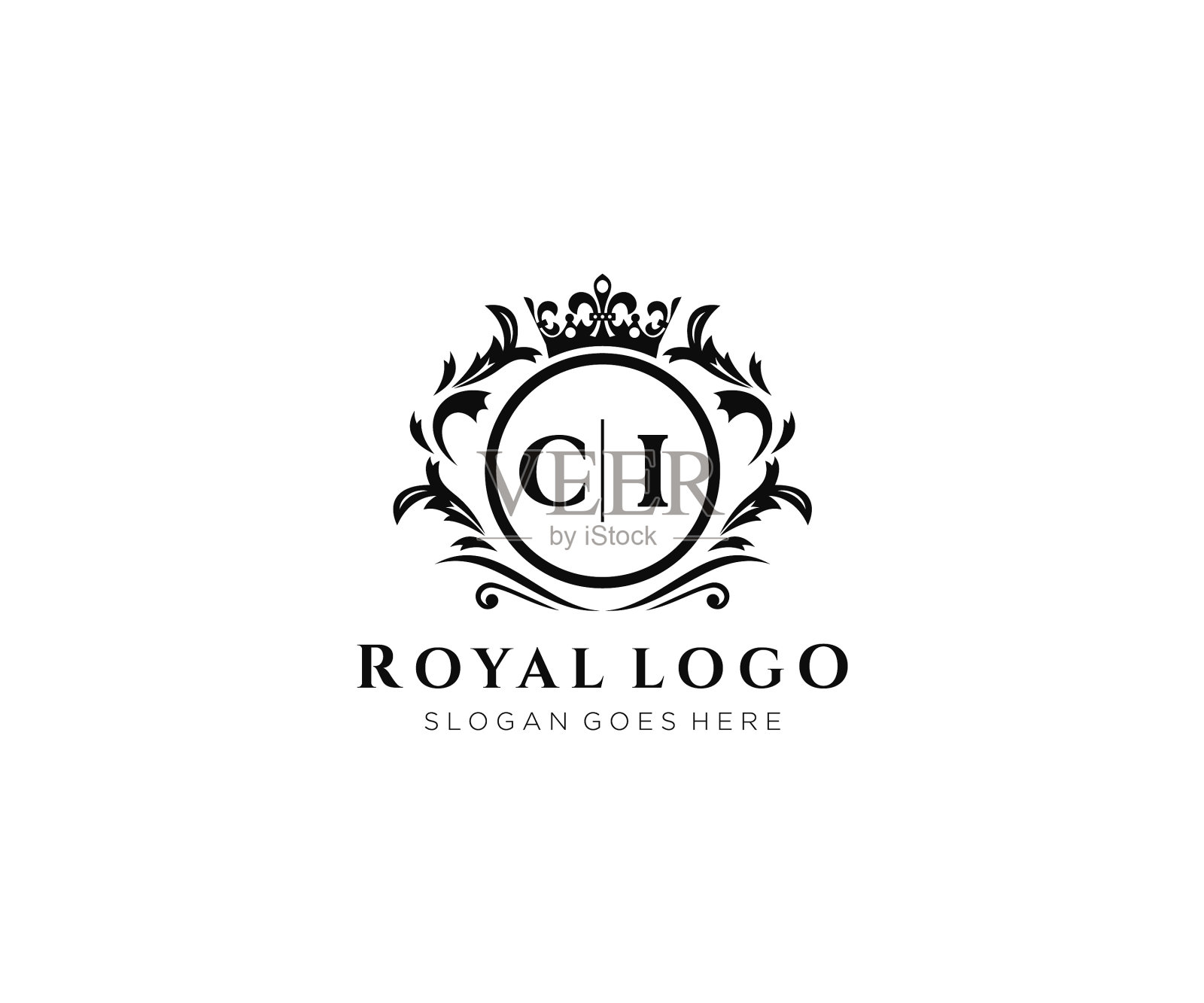 首字母ci豪华品牌标识模板插画图片素材