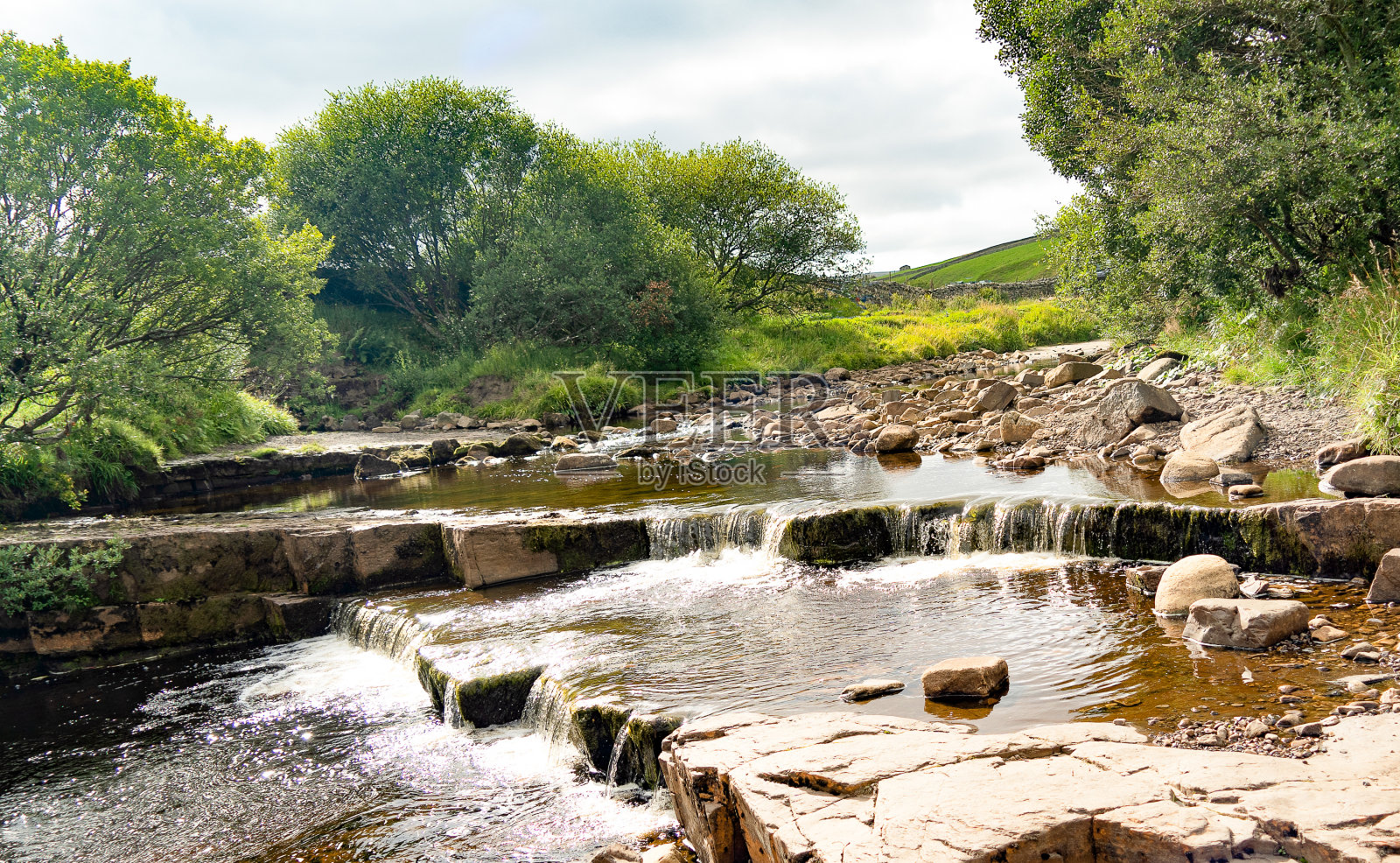 约克郡山谷的韦恩沃斯瀑布照片摄影图片