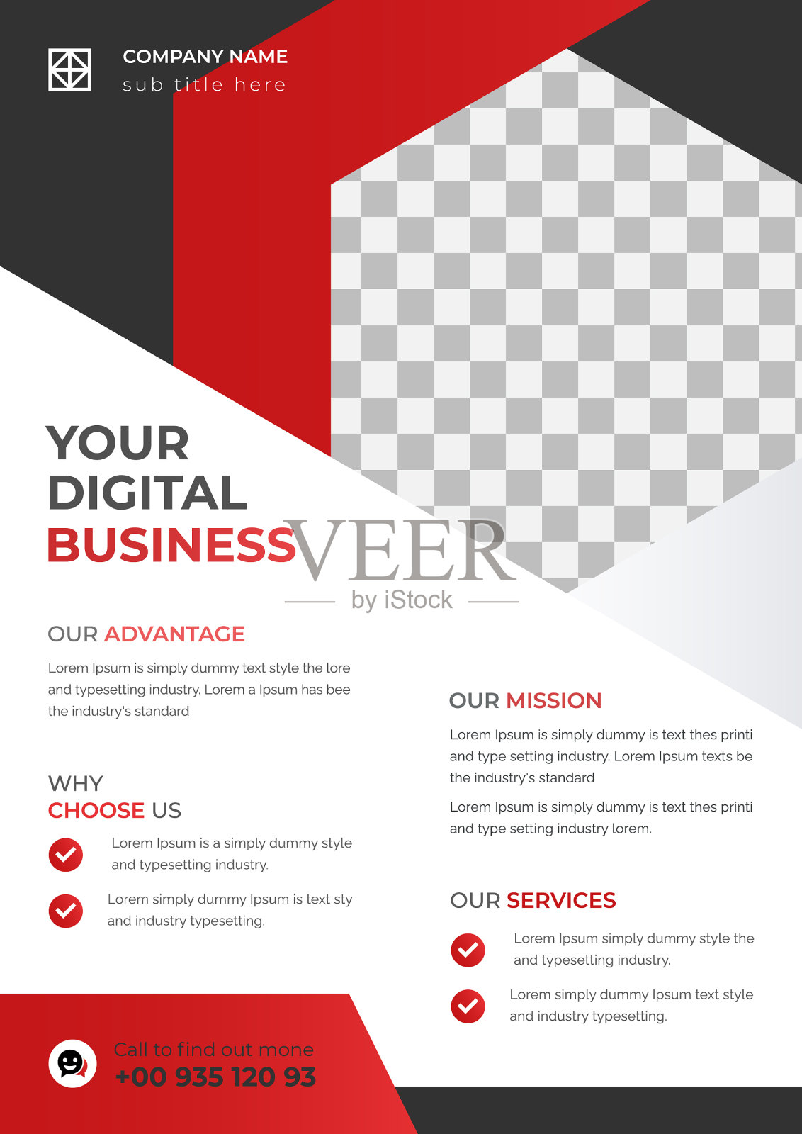 企业商务宣传单模板布局用红色设计模板素材