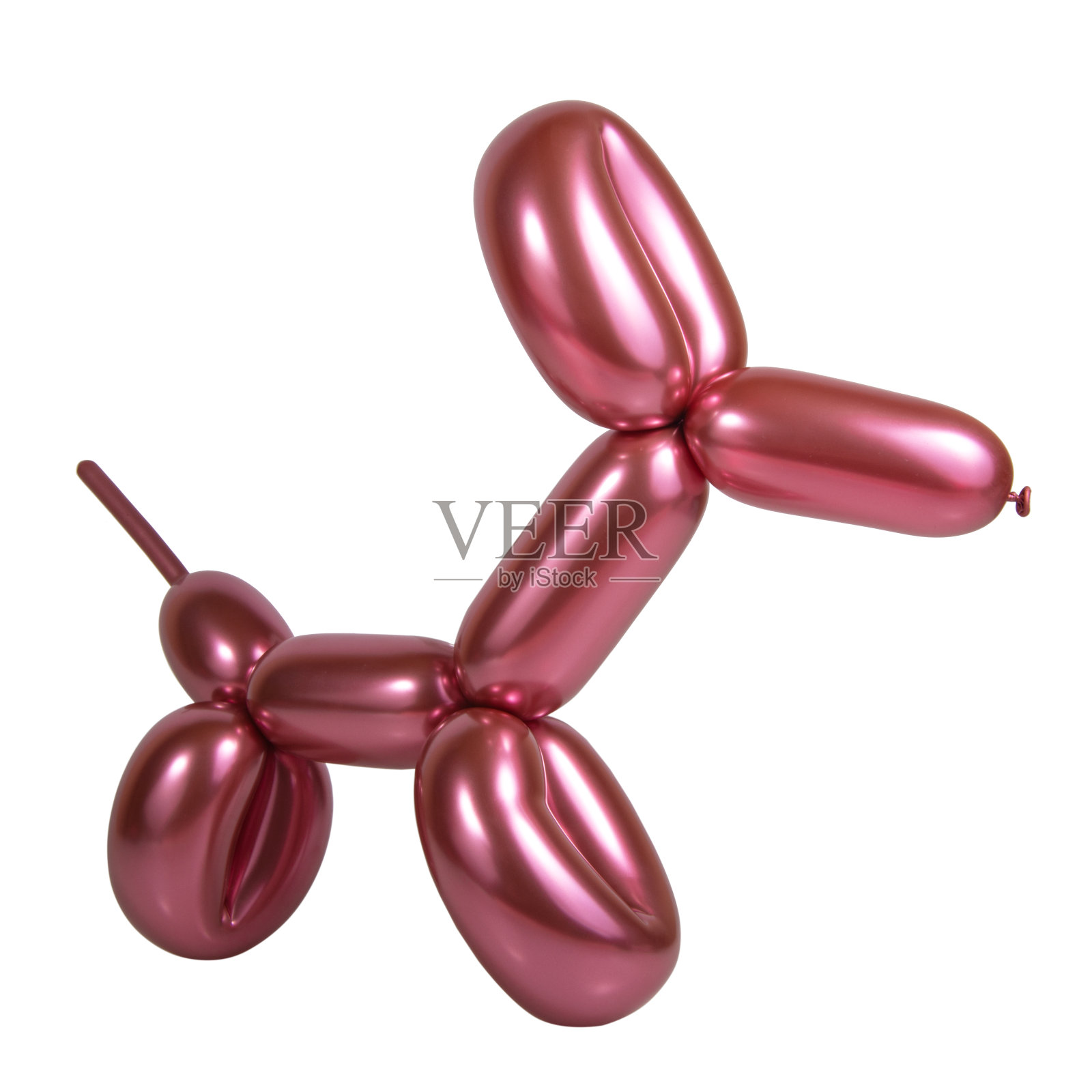 粉红色明亮的气球狗孤立在白色的背景照片摄影图片