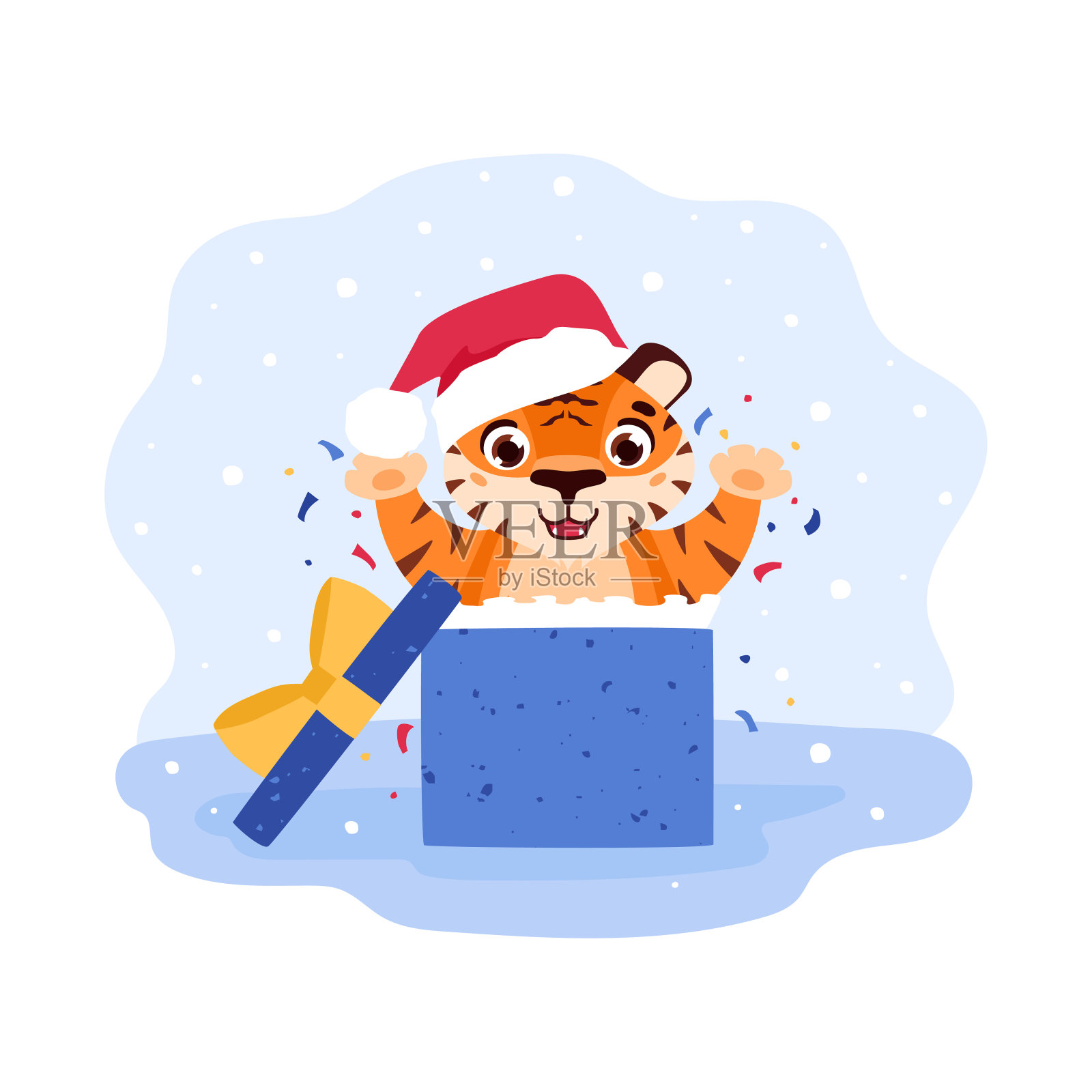 快乐的老虎插画图片素材