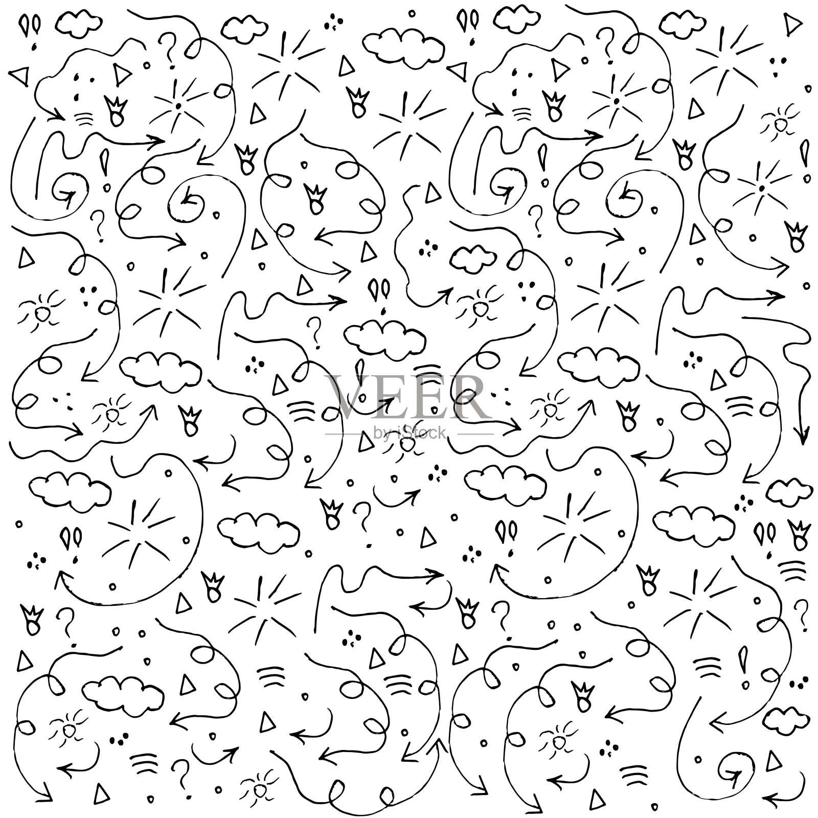 手绘的矢量涂鸦集插画图片素材