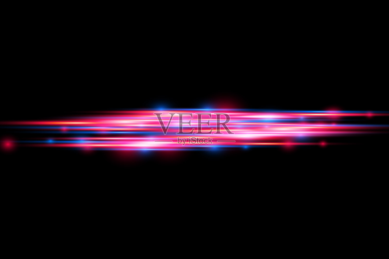 红色，蓝色运动线，水平光线。插画图片素材