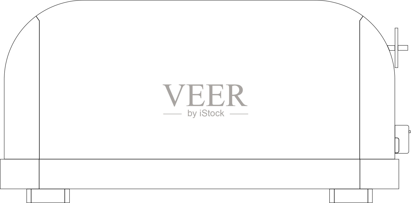 厨房用的黑白电烤面包机。技术插画图片素材