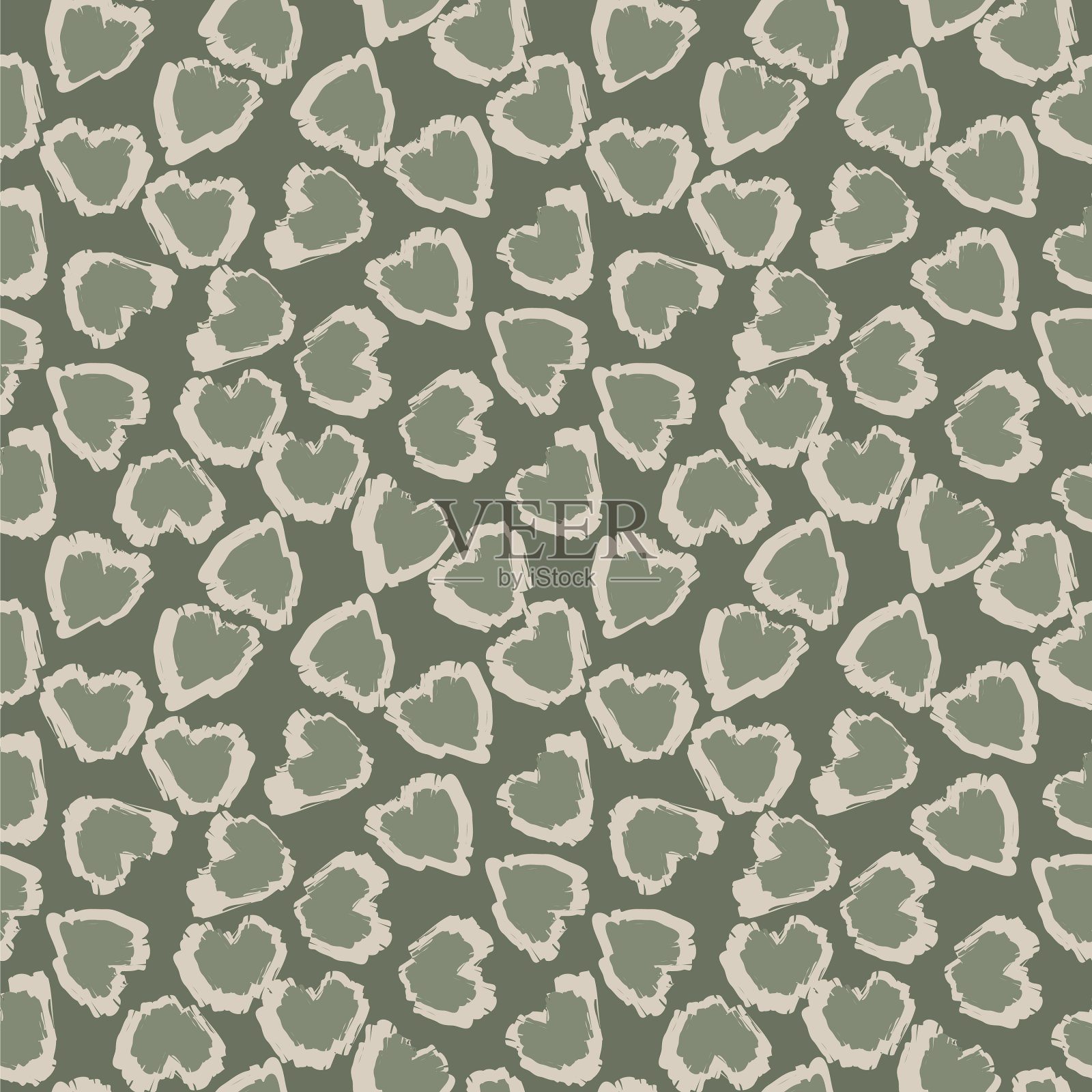 心型笔触图案无缝衔接插画图片素材