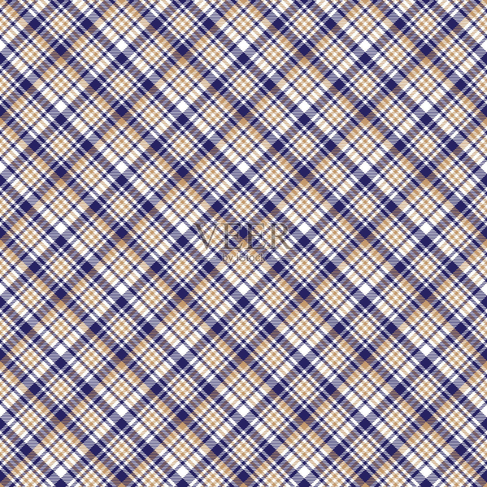 蓝色斜纹格子花呢纹理无缝插画图片素材