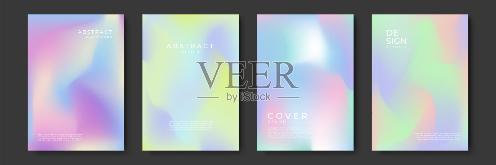 模糊背景设置现代抽象模糊颜色梯度模式。模板收集小册子，海报，横幅，传单和卡片。矢量插图。插画图片素材