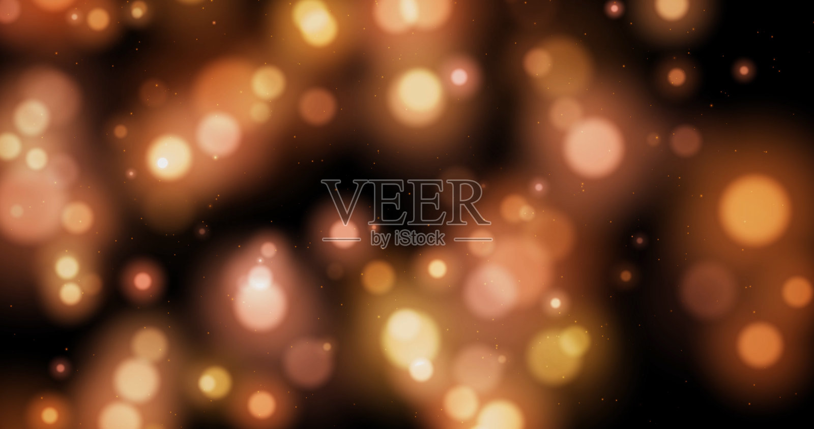 发光的闪亮的移动模糊的散景粒子的抽象背景。插画图片素材