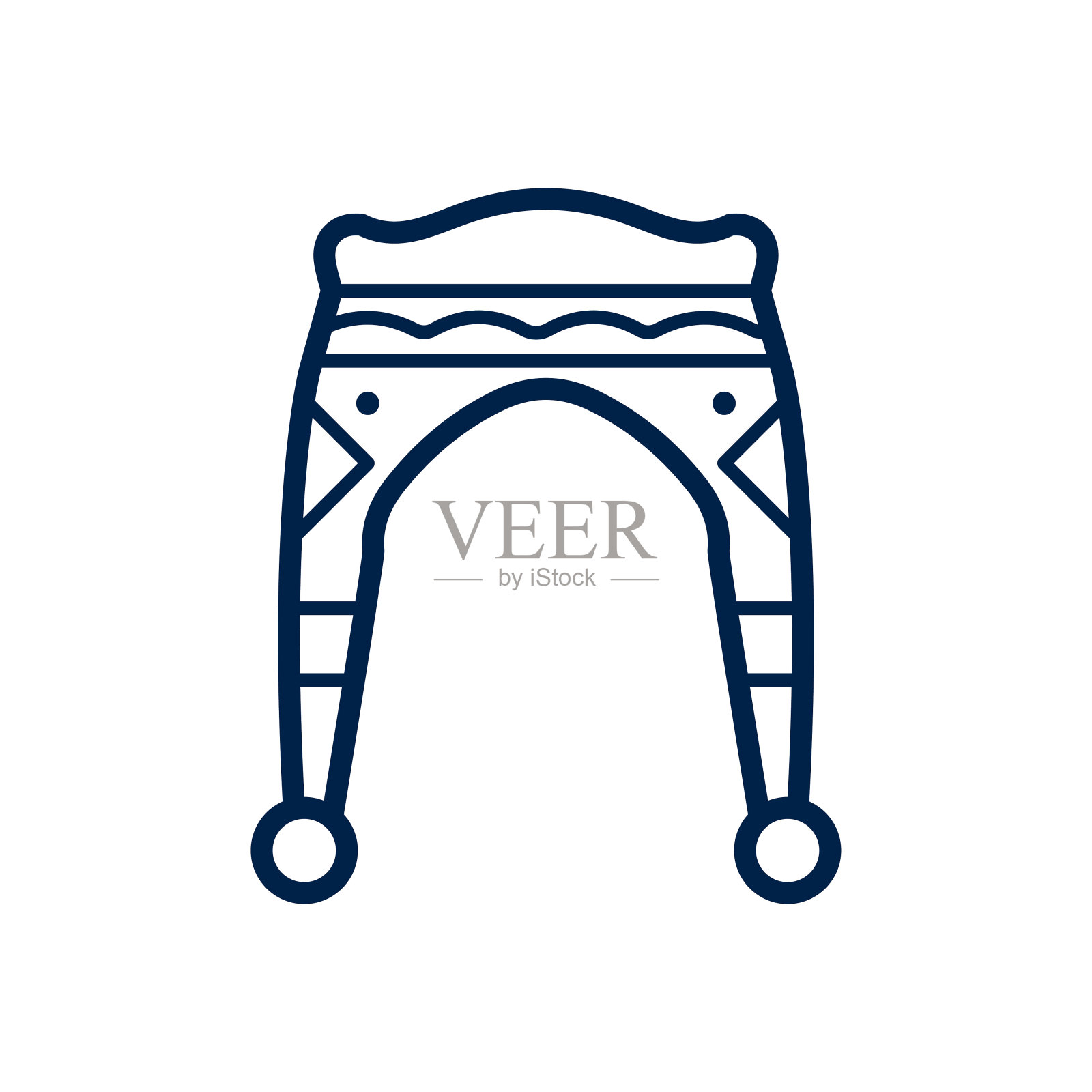 冬季帽子(chullo)图标标志模板孤立在白色背景。插画图片素材