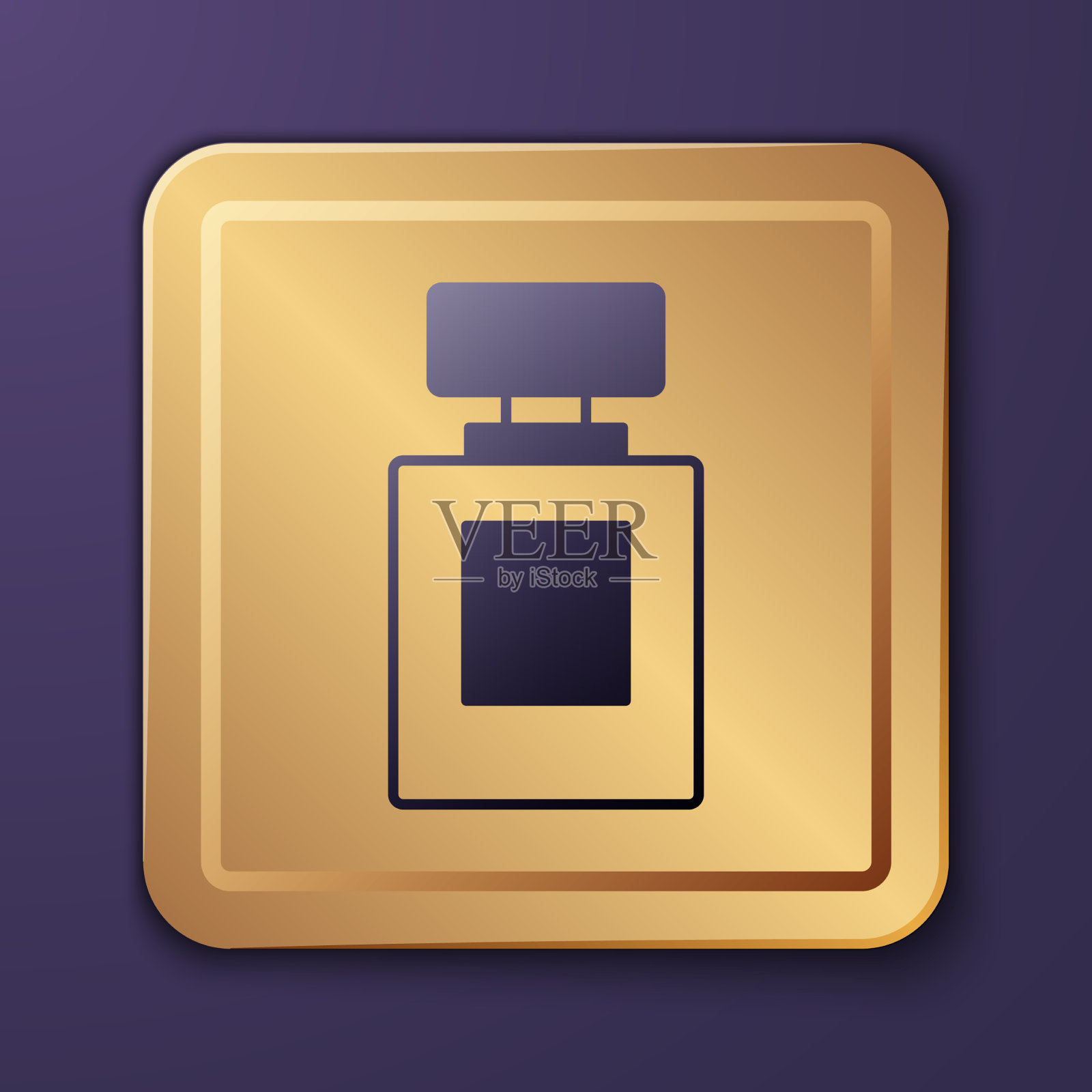 紫色香水图标孤立在紫色背景插画图片素材