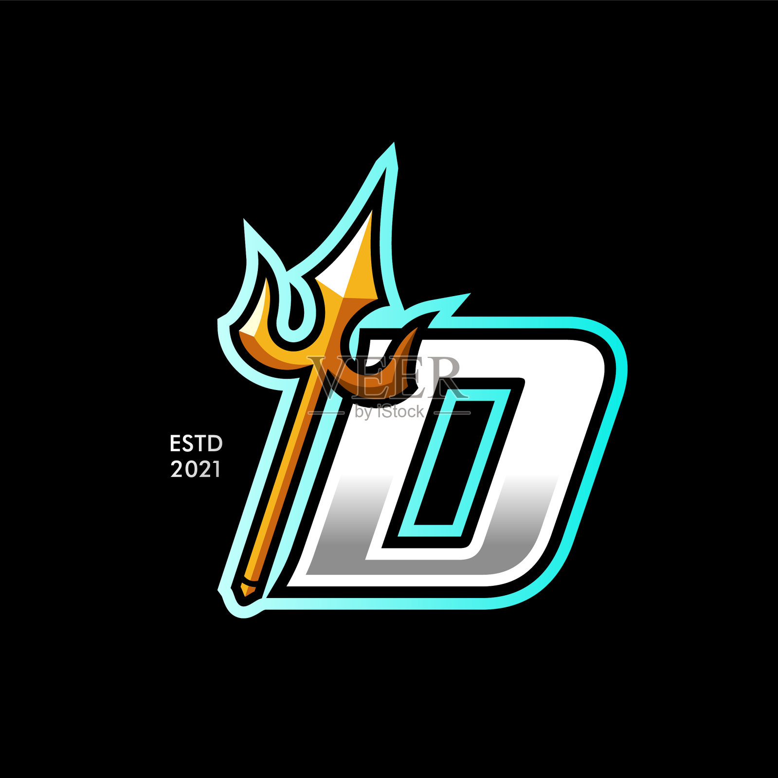 最初的黄金三叉戟d插画图片素材