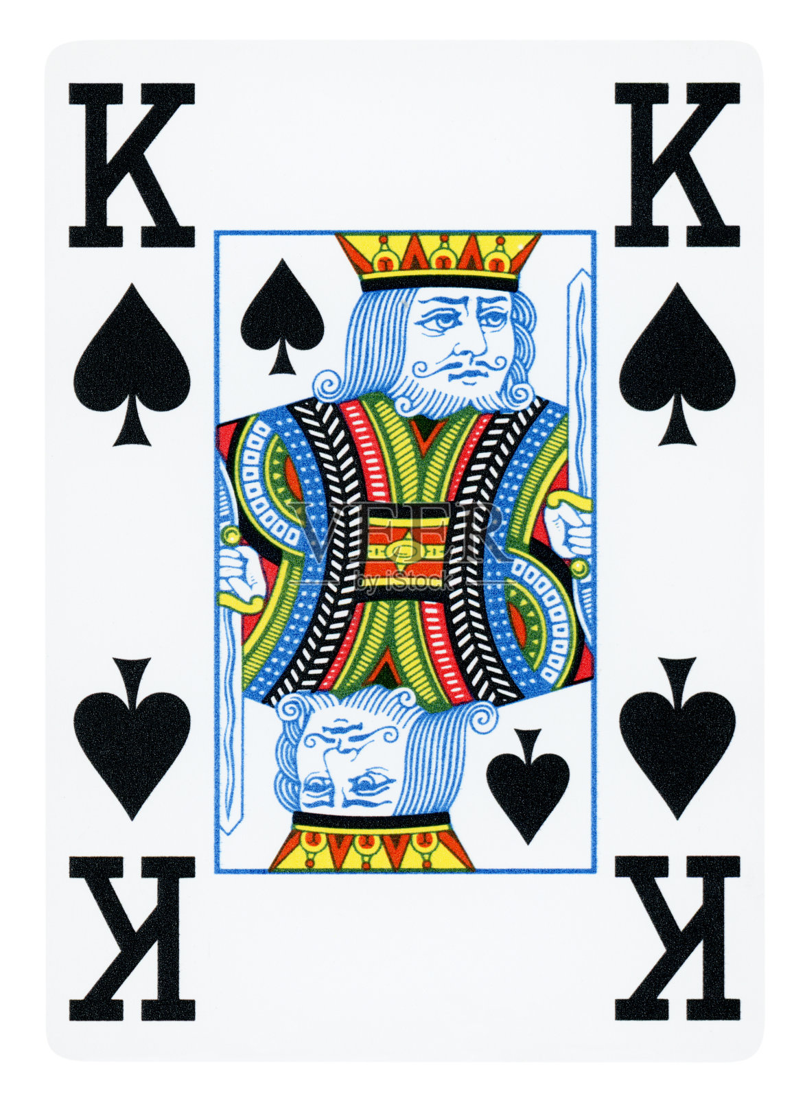 黑桃王扑克牌-孤立照片摄影图片