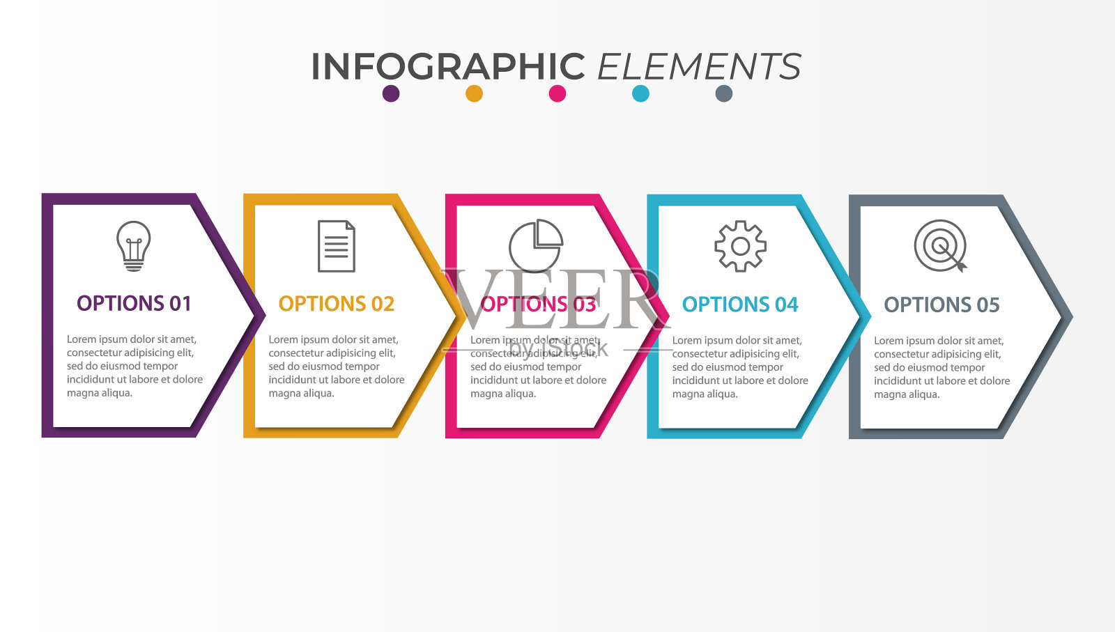演示业务信息图形模板用5插画图片素材