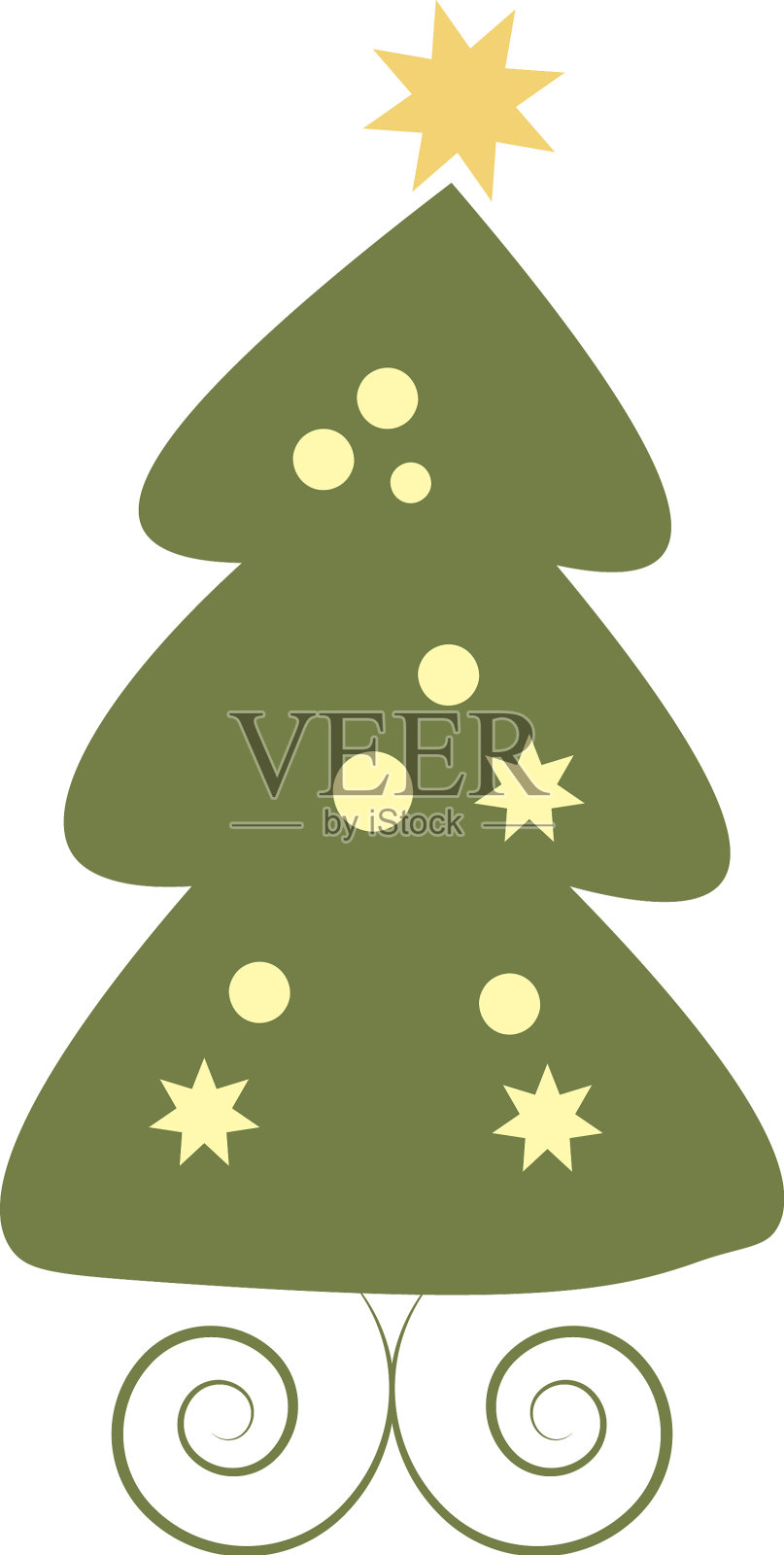 为贺卡设计的圣诞树插画图片素材