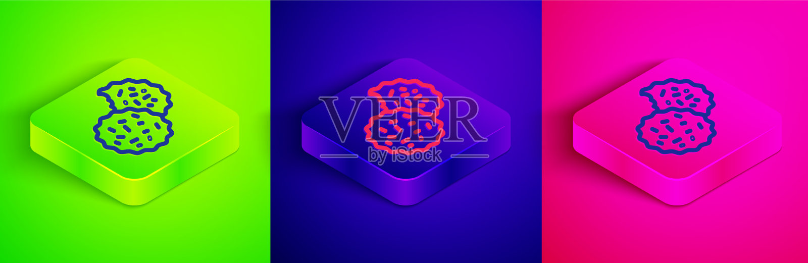 等距线饼干或巧克力饼干插画图片素材