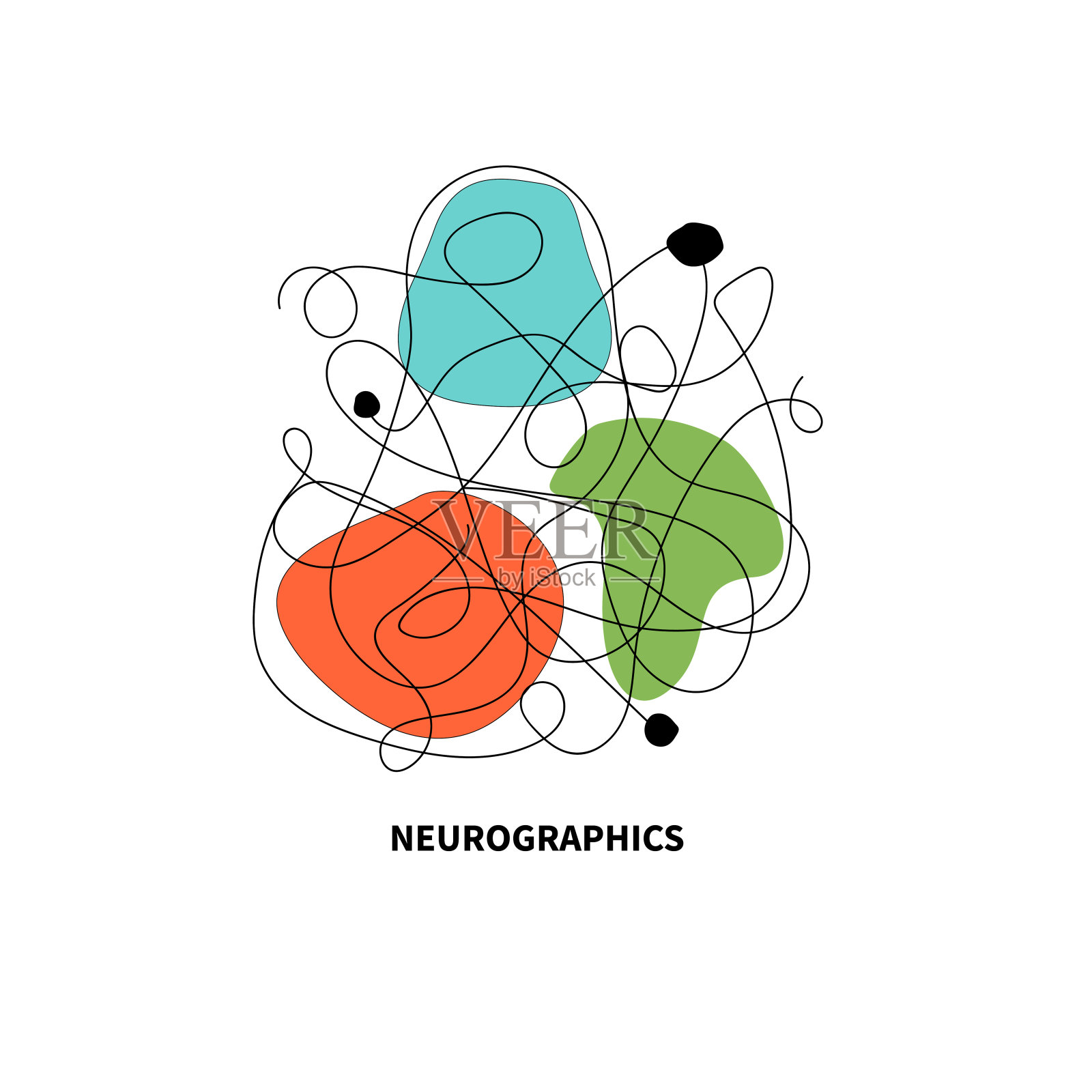 Neurographics插图。艺术治疗的向量符号插画图片素材