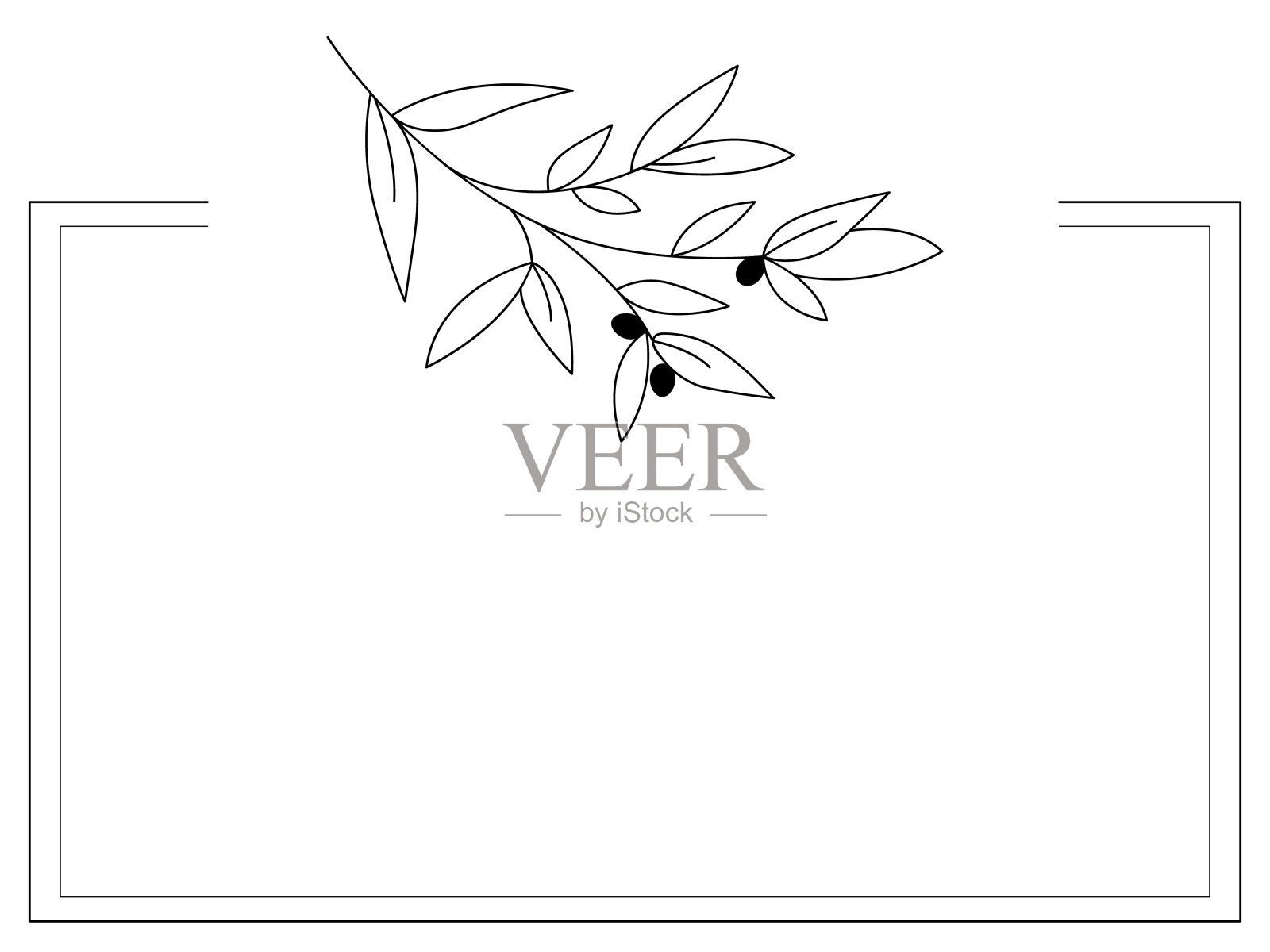 空白植物框架设计。插画图片素材