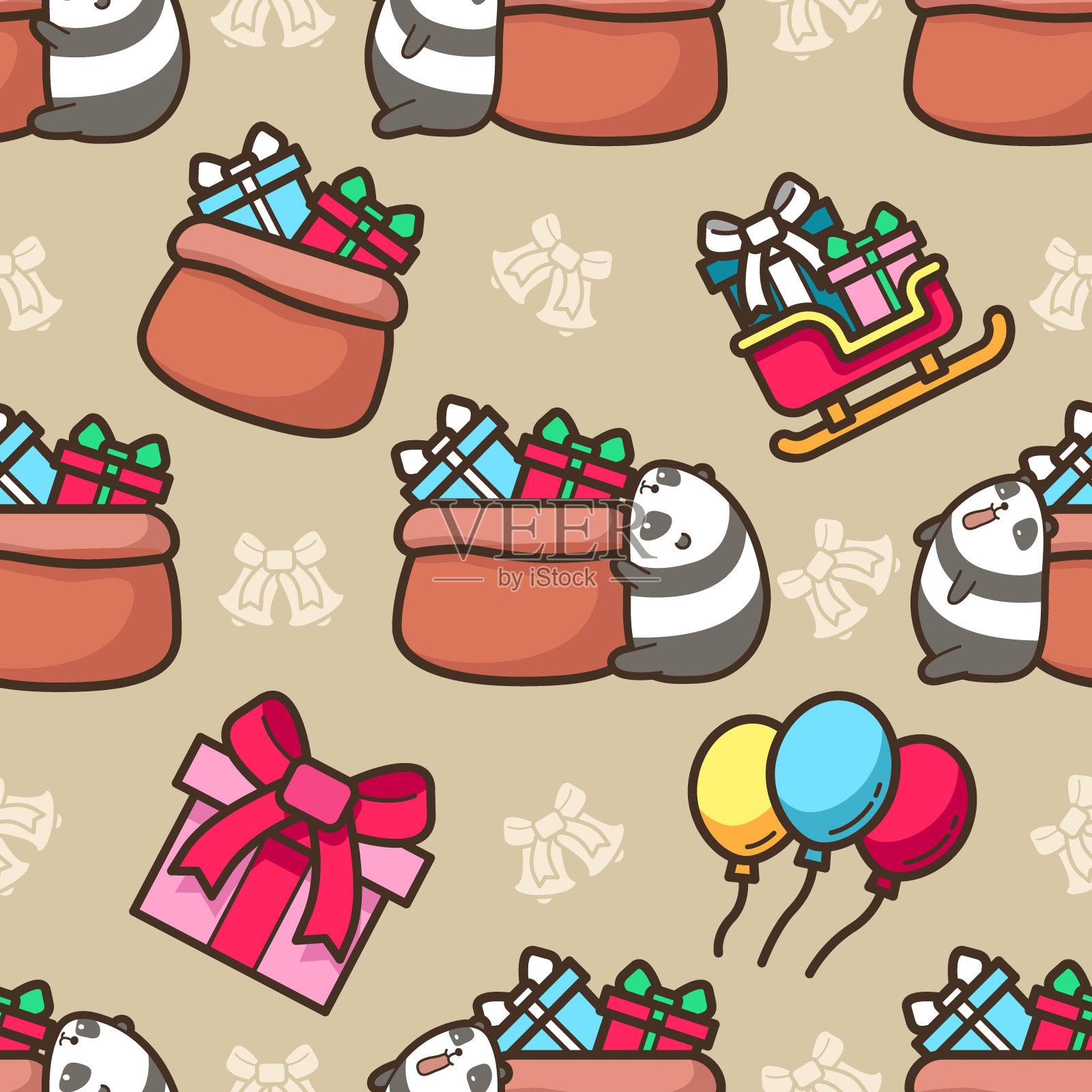 圣诞节无缝模式设计元素图片