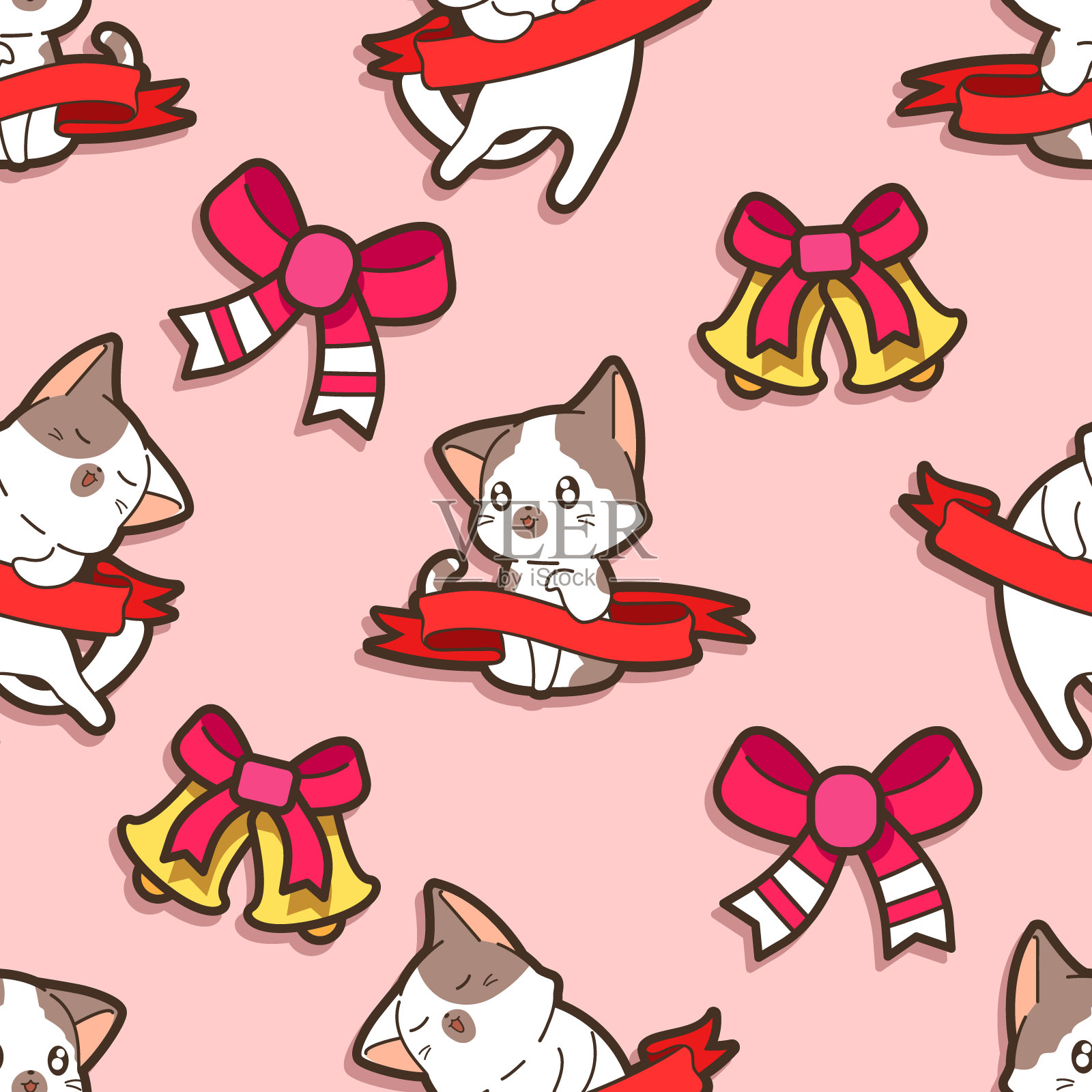 圣诞节无缝模式插画图片素材