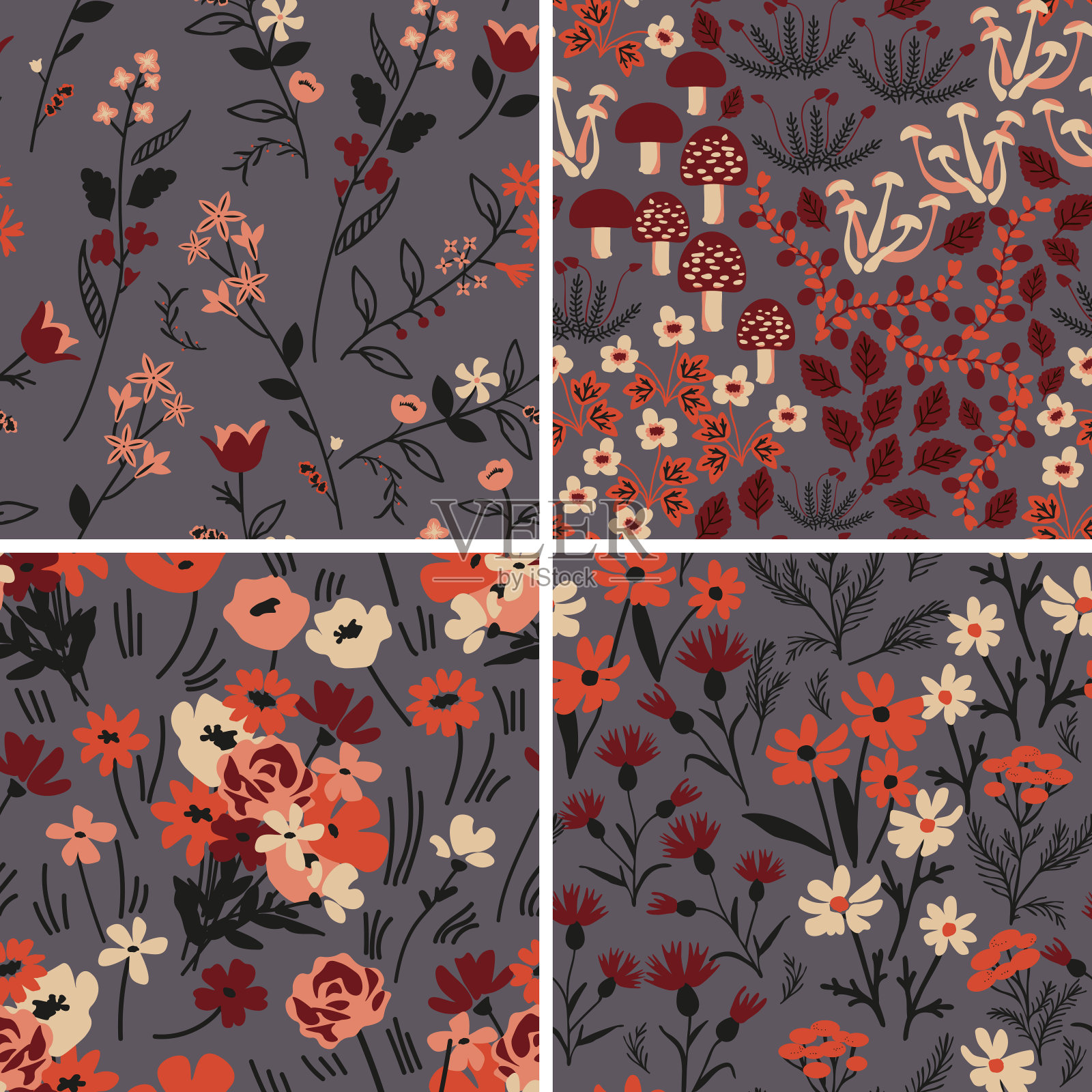 花模式设置插画图片素材