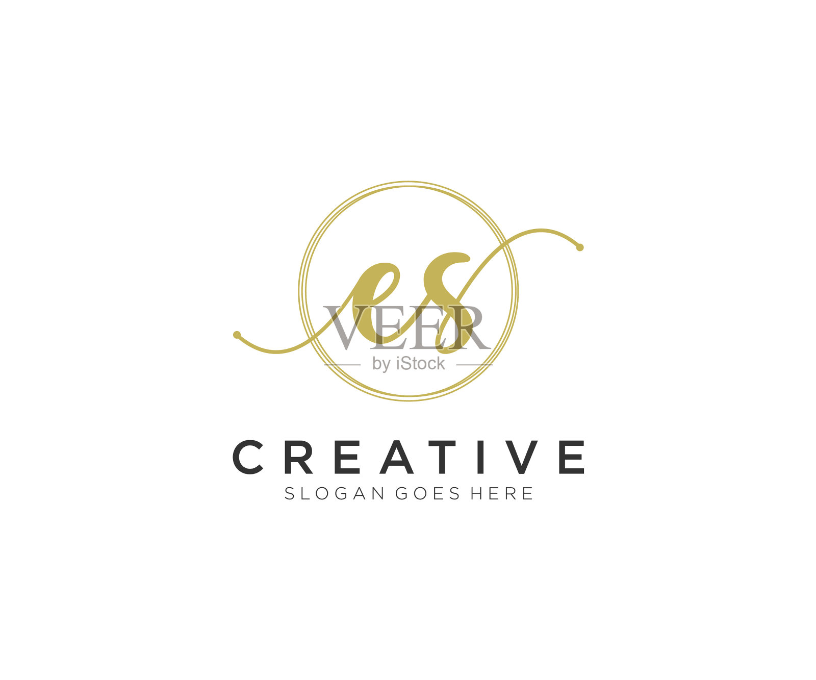 首字母，女性的标志，美丽的字母和插画图片素材