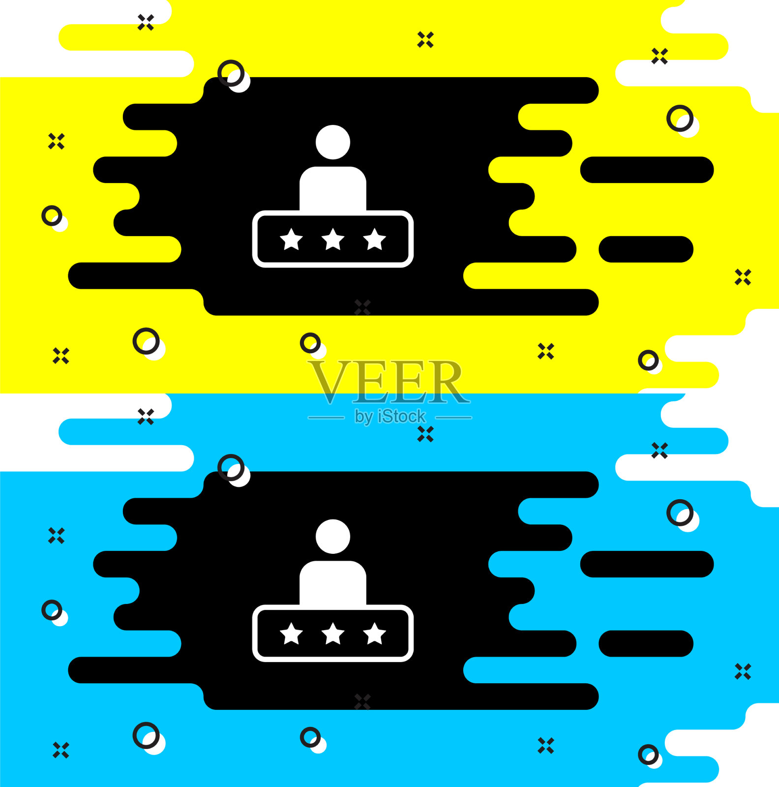 白色出租车服务评级图标孤立在黑色插画图片素材