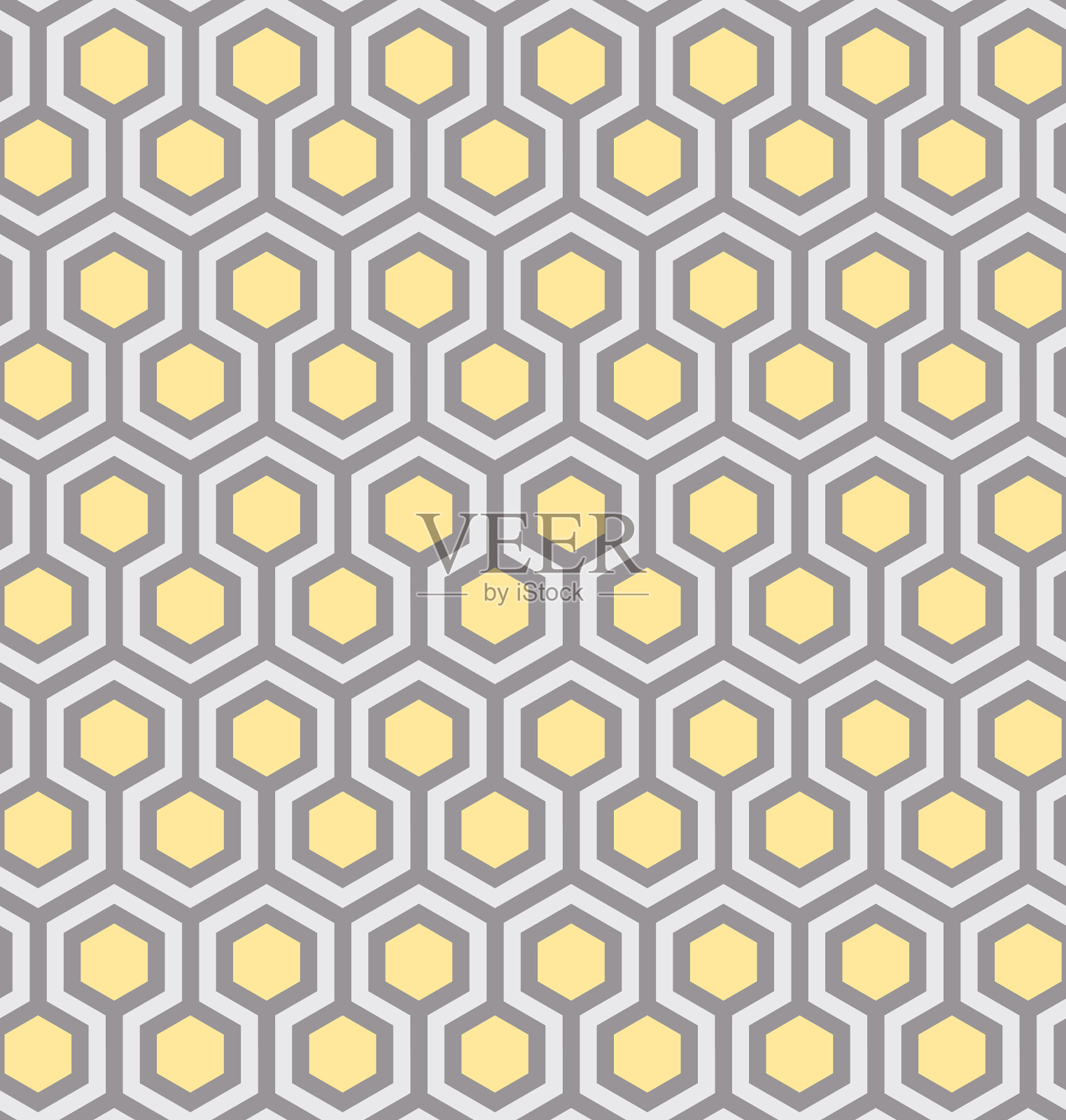 无缝几何图案六边形插画图片素材