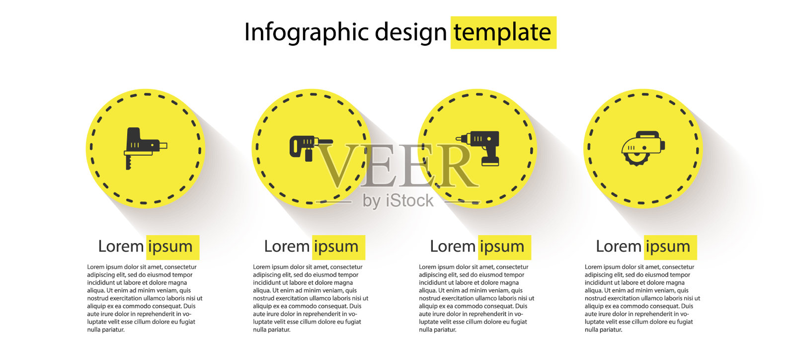 设置电动竖锯钻机无绳插画图片素材