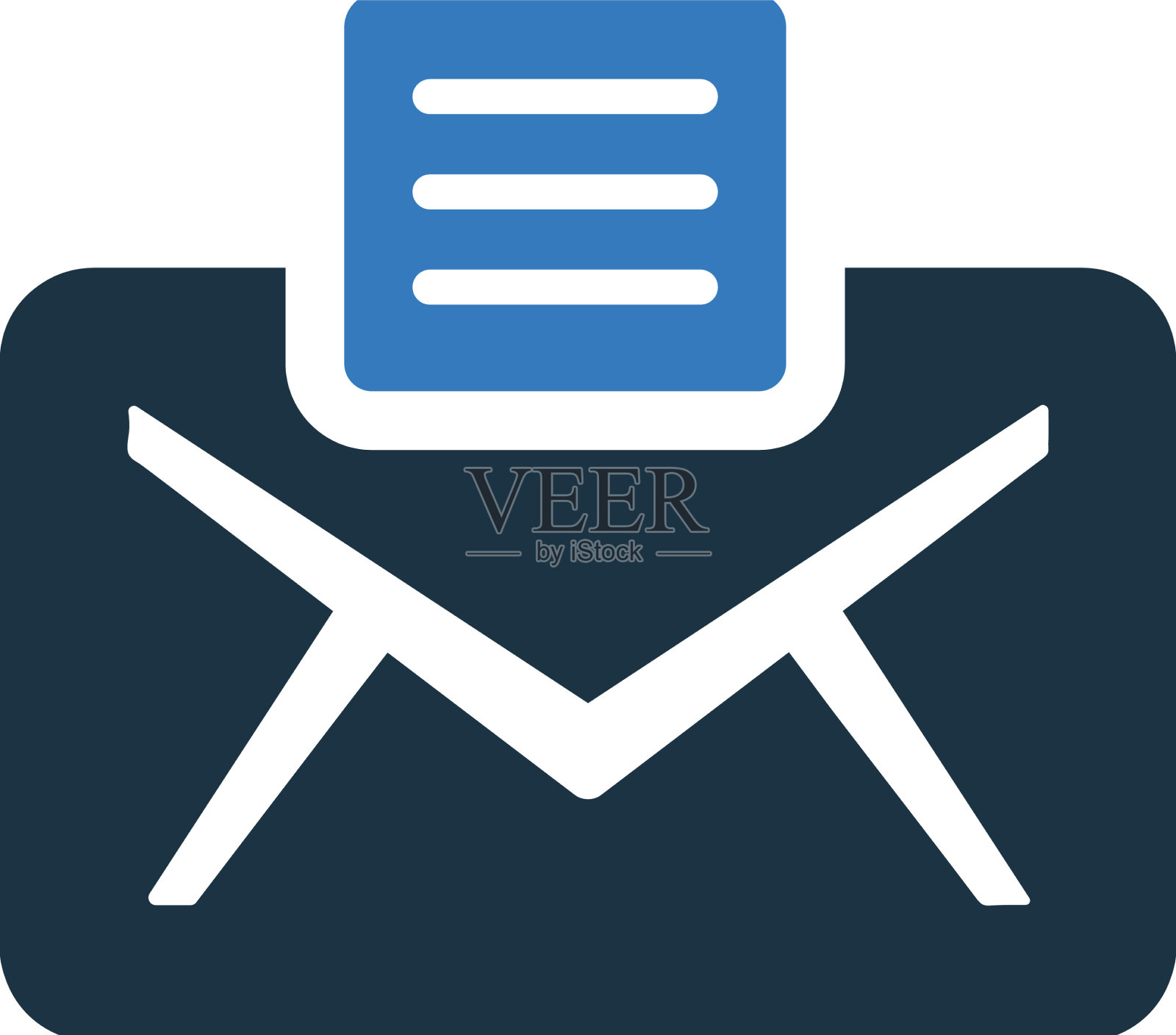 打开电子邮件图标简单的可编辑设计隔离图标素材