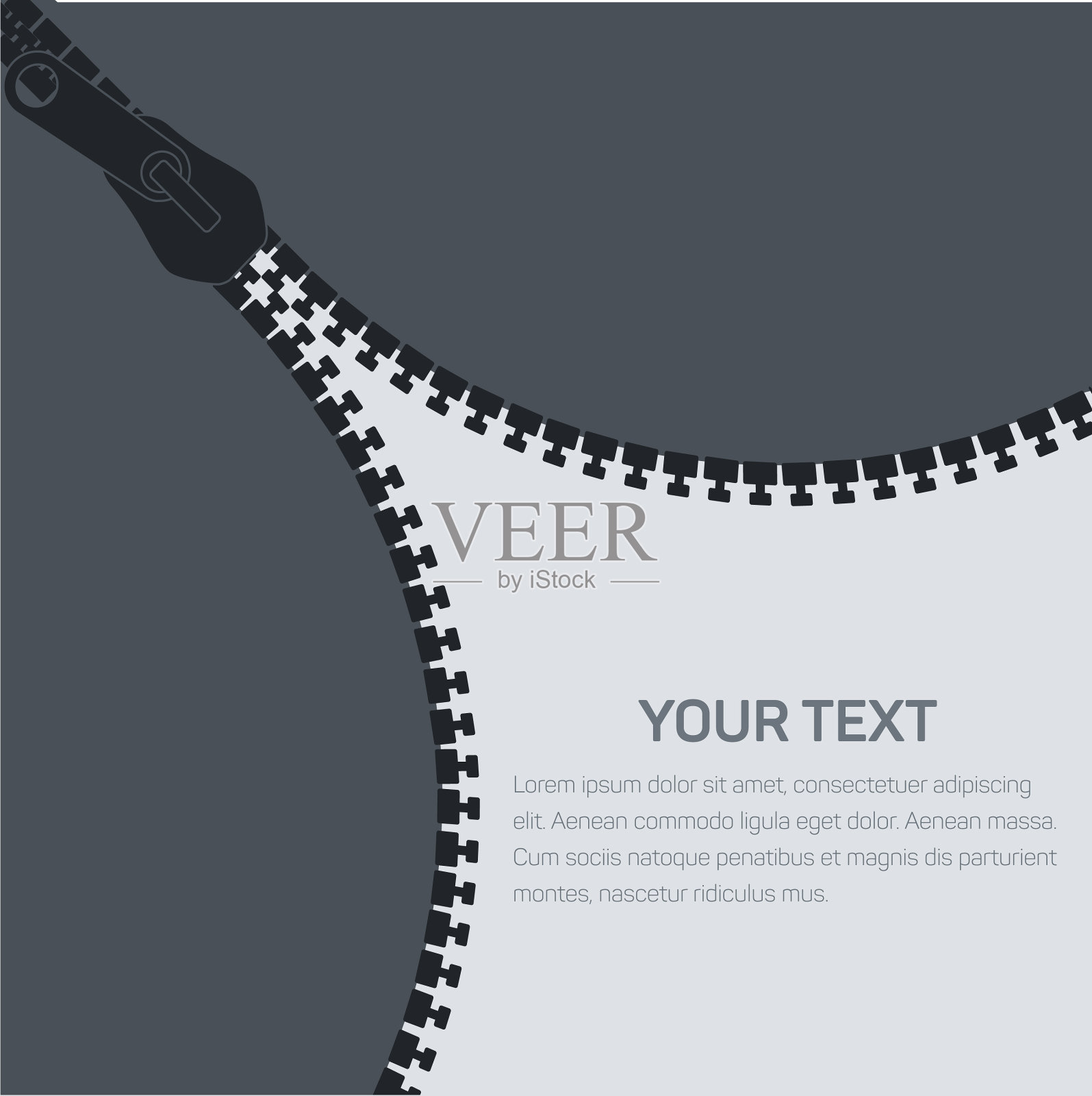 拉链横幅模板打开拉链空海报插画图片素材