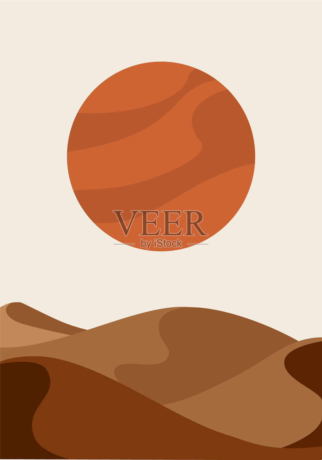 现代极简抽象自然日出插画图片素材