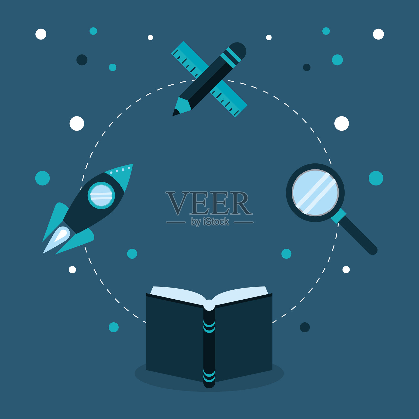 教育概念图标围绕插画图片素材