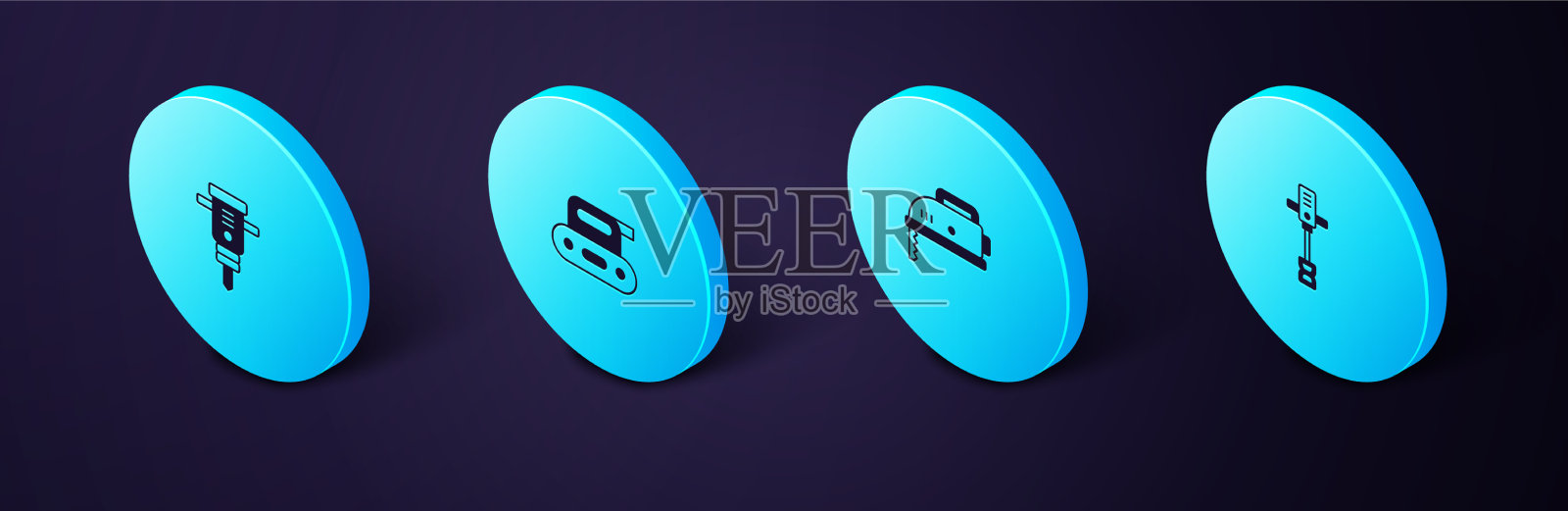 设置等距手动电动混凝土搅拌机图标素材