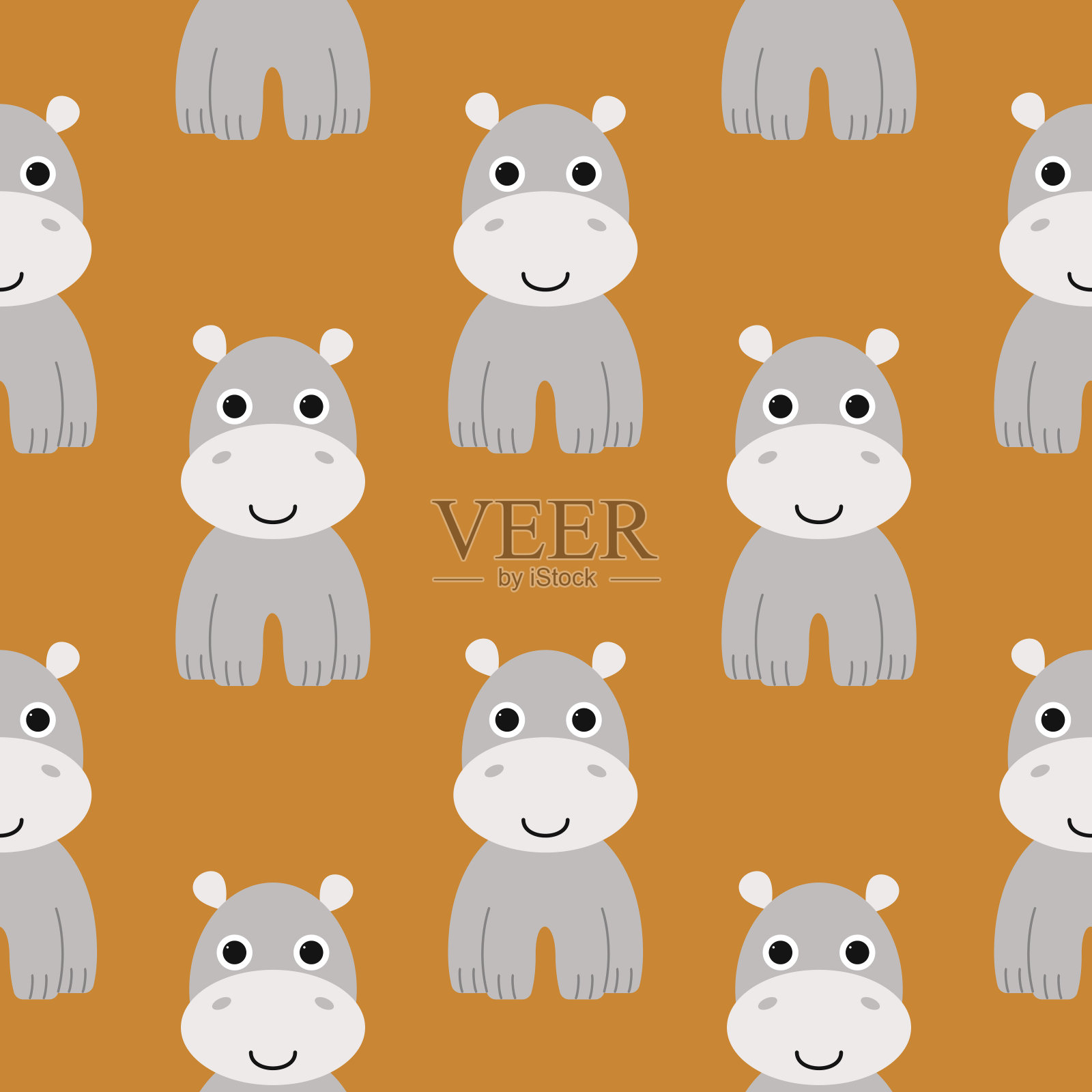 可爱的小河马。矢量图案，设计模板的海报，贺卡，旗帜，打印在孩子的t恤，衣服。插画图片素材