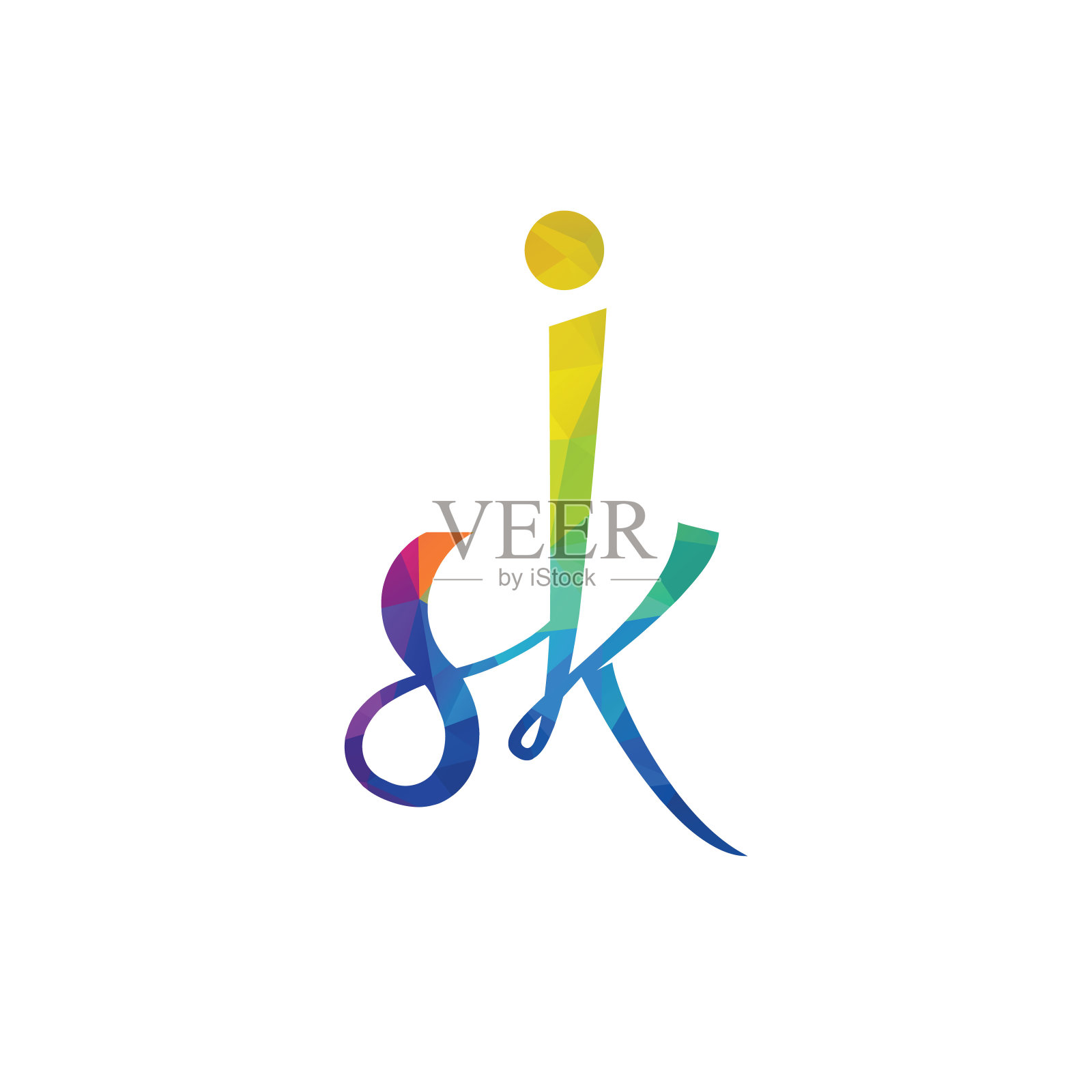 SK字母标识矢量设计模板。设计元素图片