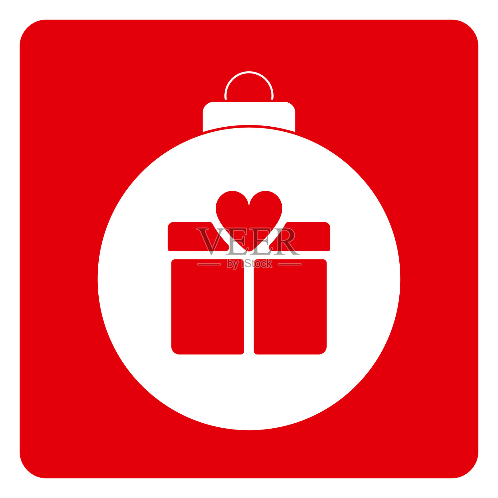 圣诞树玩具-一个带礼物的球。插图。插画图片素材