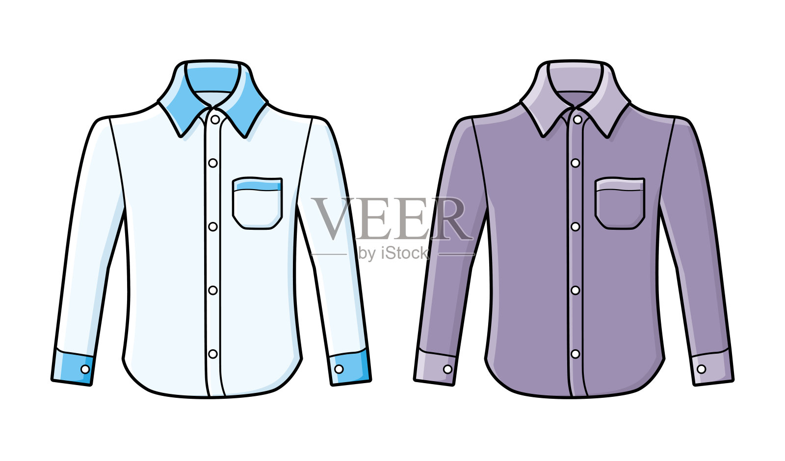 黑白衬衫插画图片素材