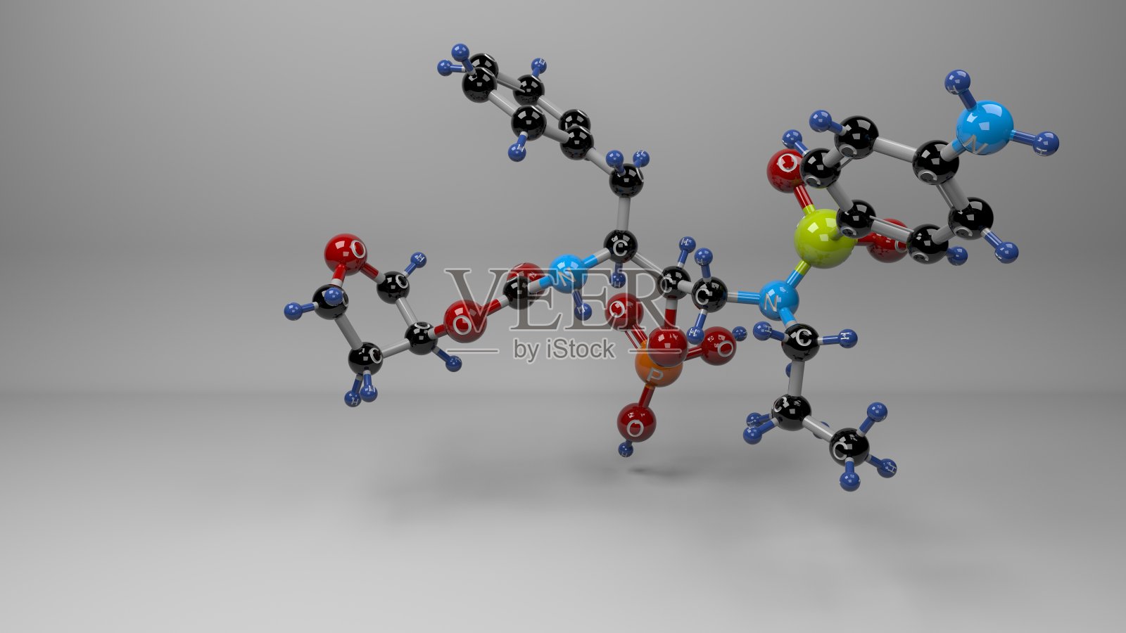 磷酸安普那韦分子照片摄影图片