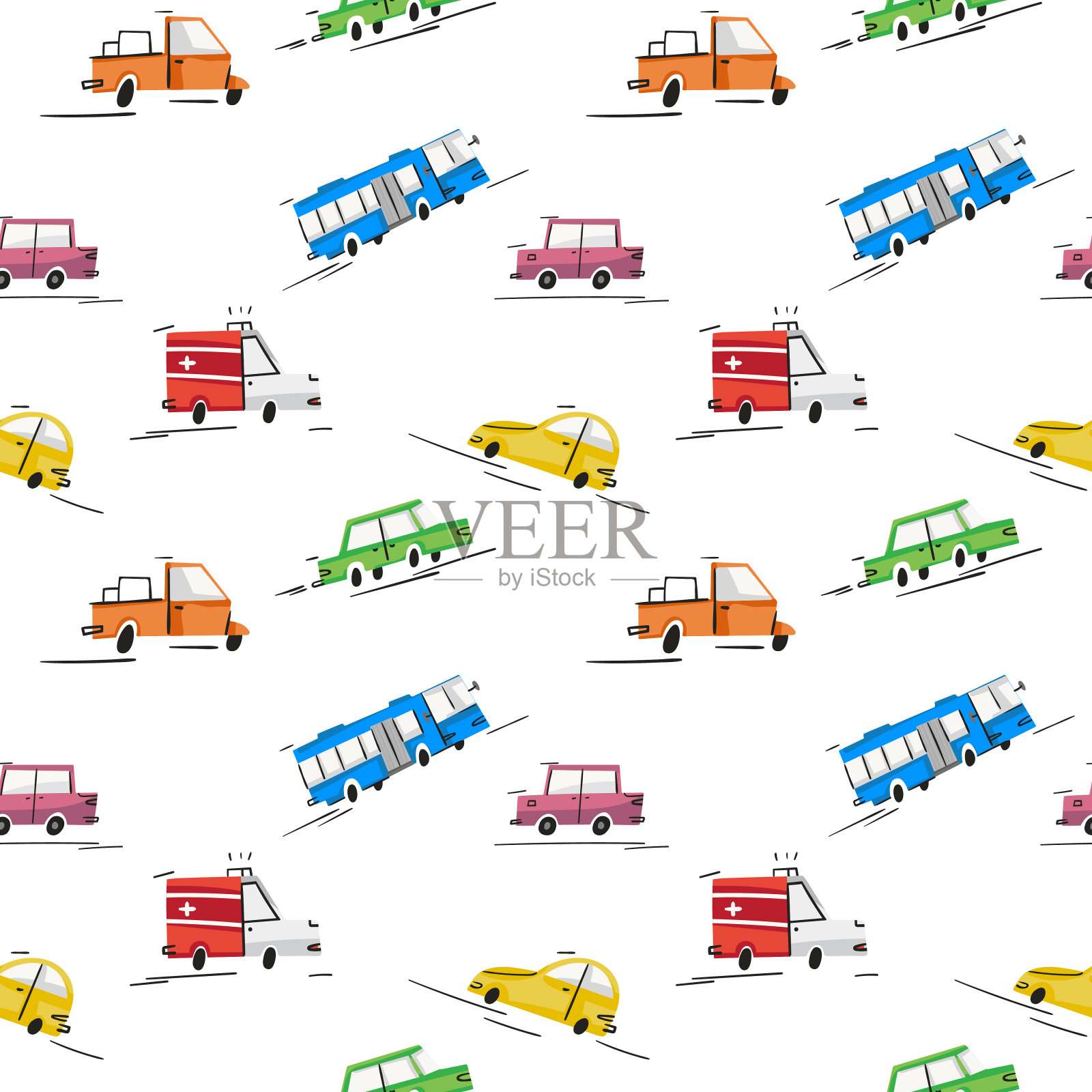 卡通汽车模式插画图片素材