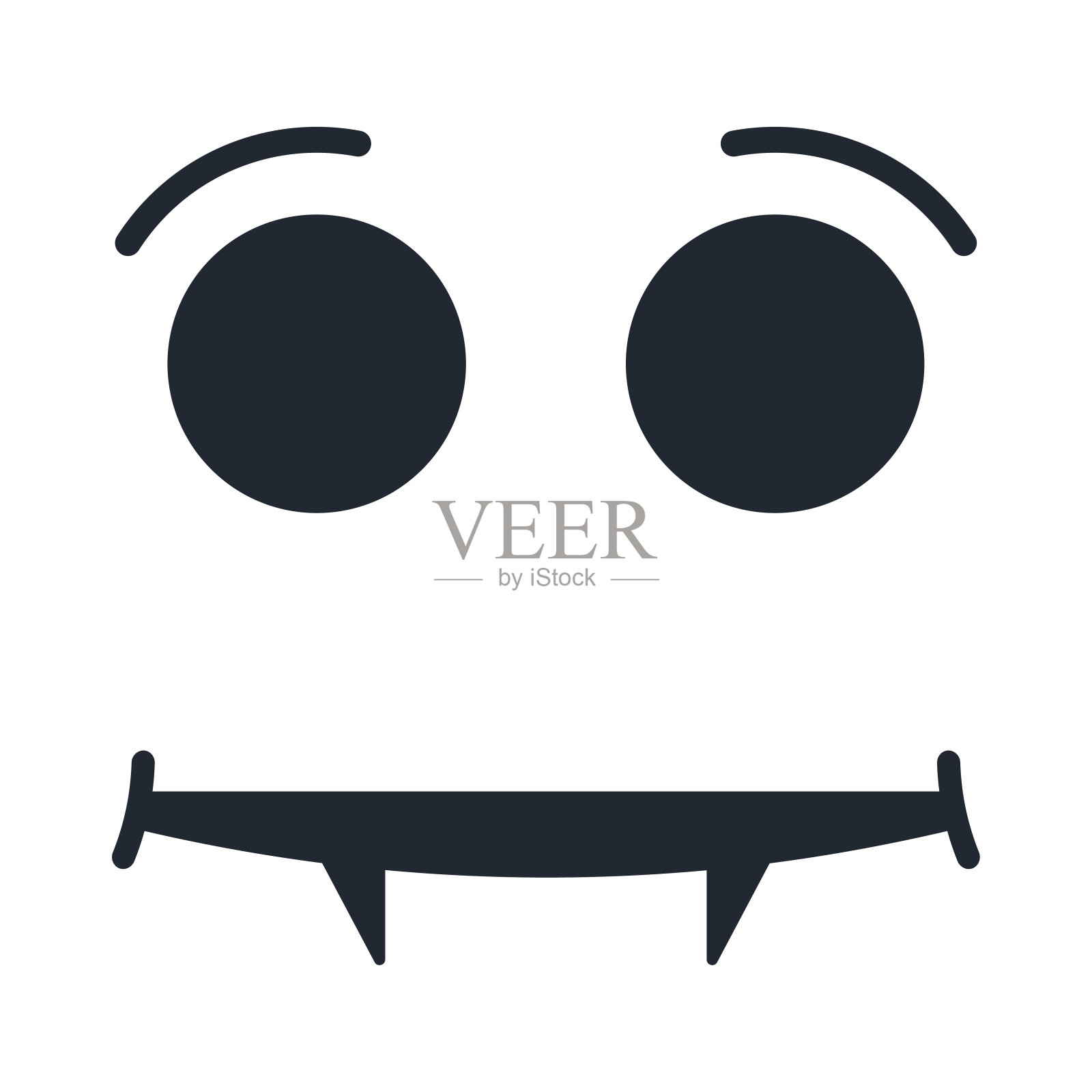 万圣节贴纸。万圣节怪物的脸。怪物的脸设计元素图片