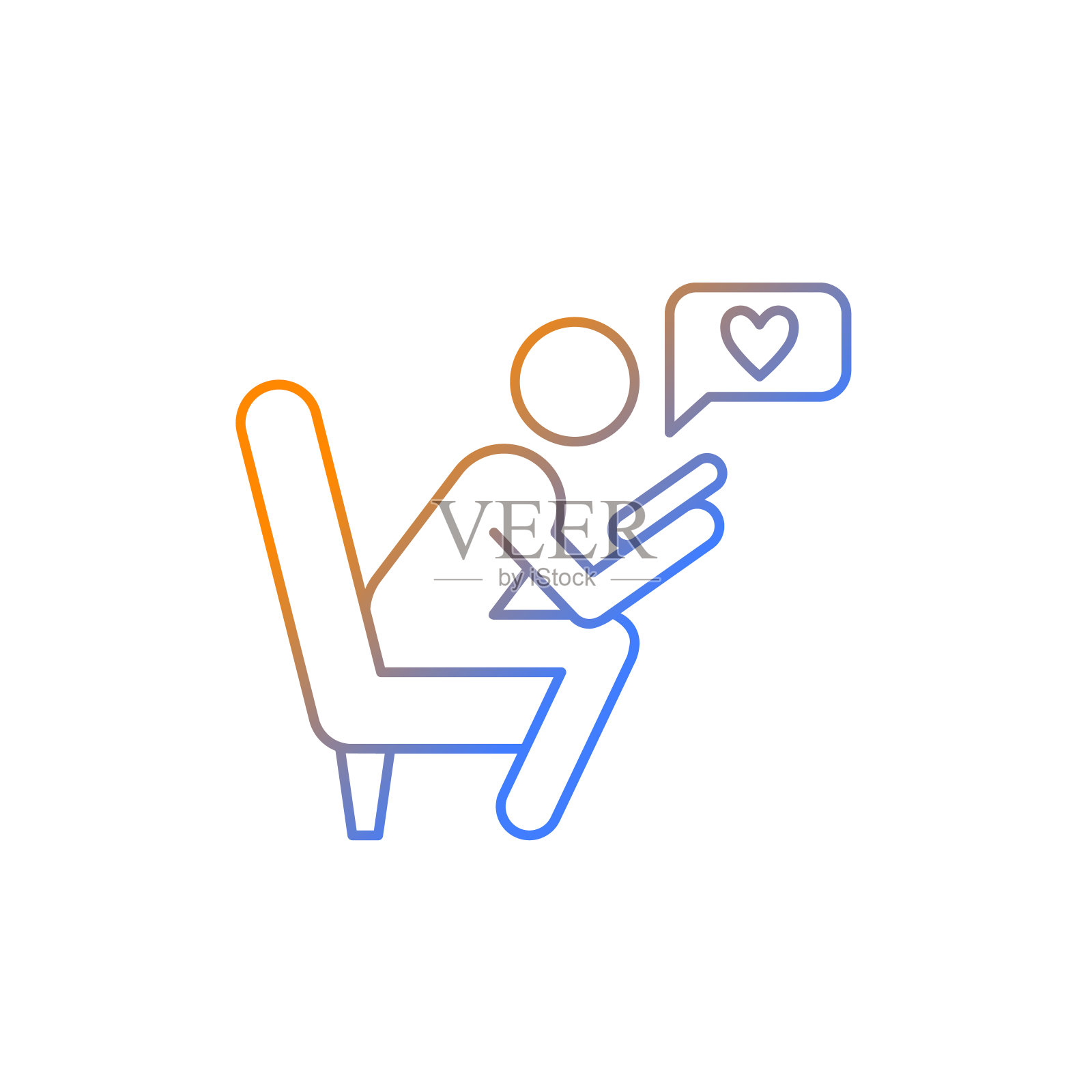 检查社交网络梯度线性矢量图标插画图片素材