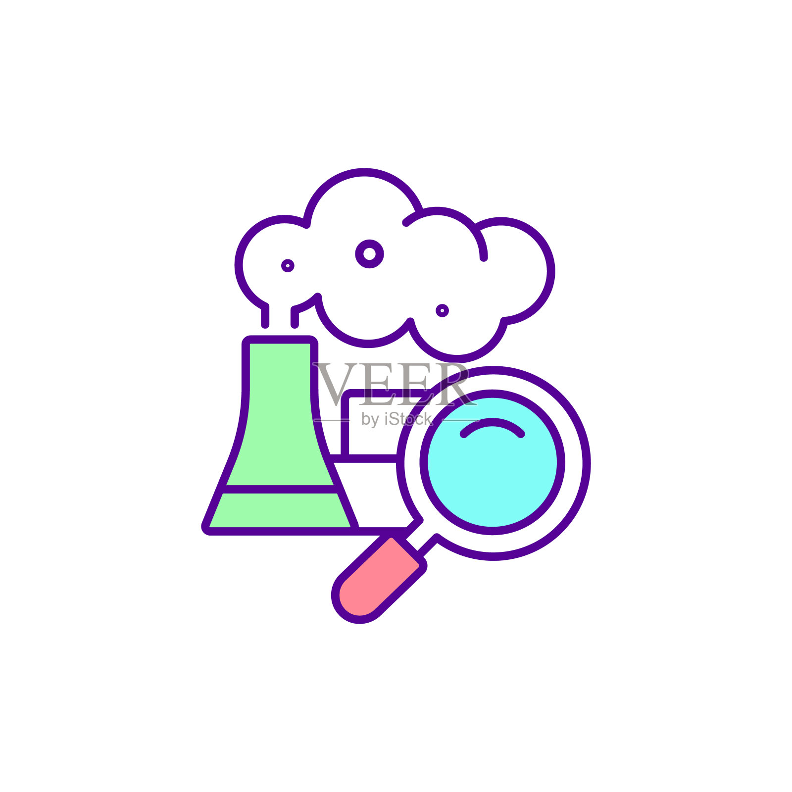 控制工业污染的RGB彩色图标插画图片素材