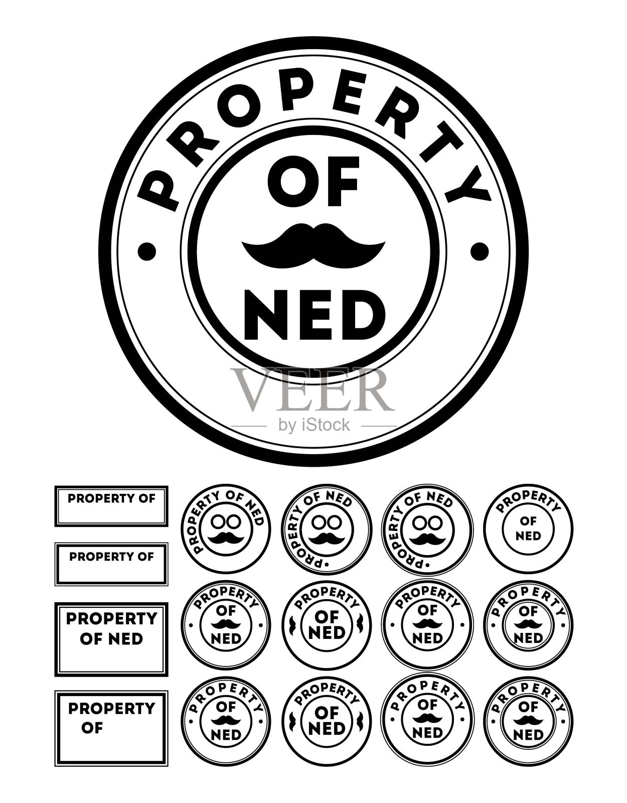 邮票和打印属性用于打印。插画图片素材