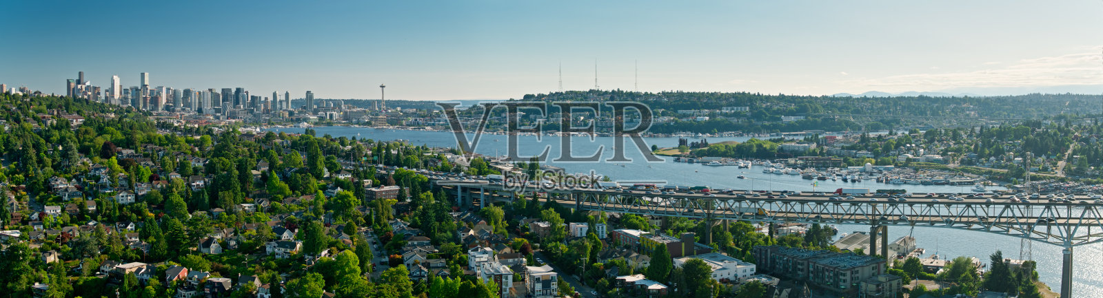 西雅图空中全景图照片摄影图片