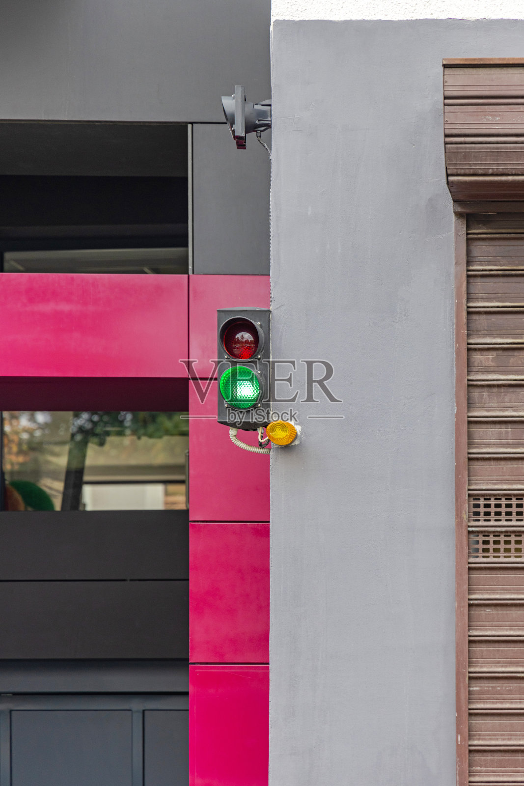 绿色交通灯停车照片摄影图片